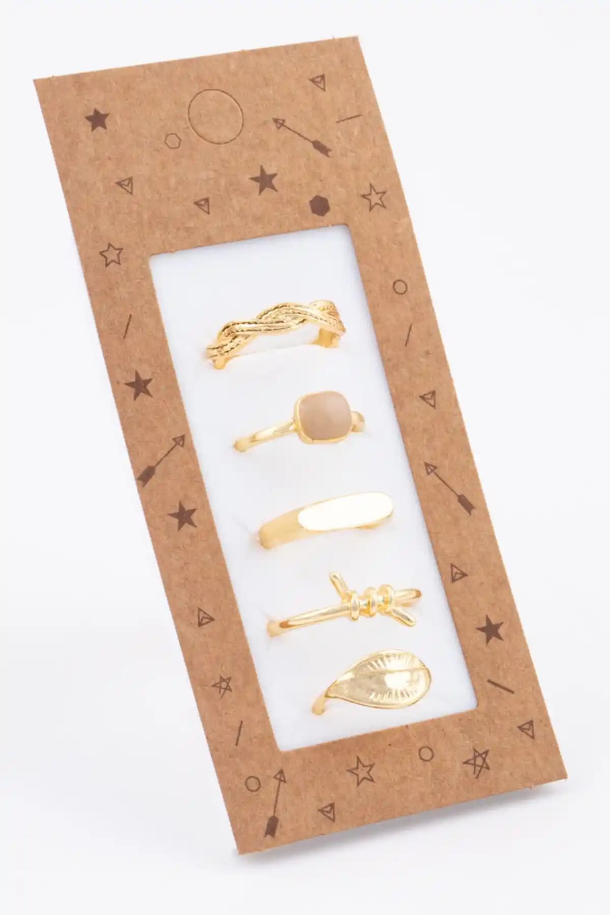 Ervalina 5'li Kombin Yüzük Seti: Şıklık ve Dayanıklılığı Bir Arada Sunan Modern Takı Koleksiyonu