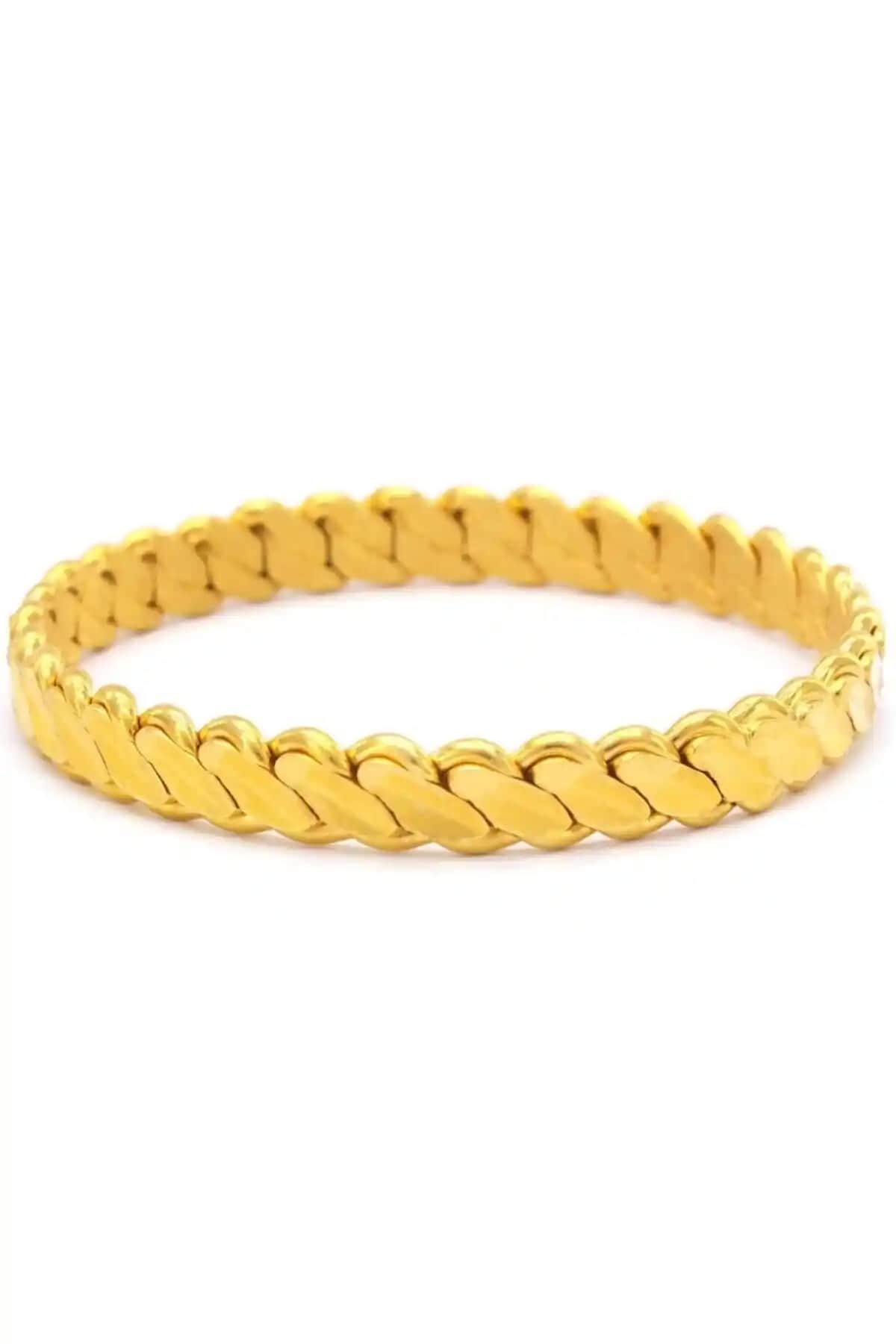 FerizZ 22 Ayar Altın Kaplama Adana Burma Bilezikler Günlük Kullanım İçin Uygun