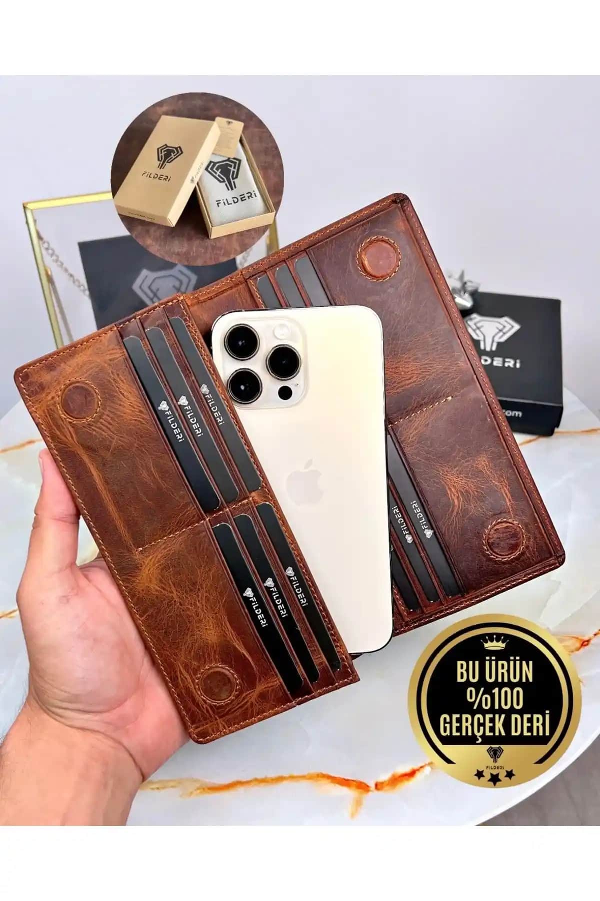 Fil Deri Telefon Bölmeli Cüzdan: Şıklık ve Fonksiyonelliği Bir Arada Sunan Ürün