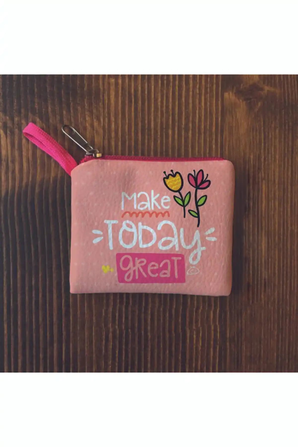 Filemo Tasarım Bozuk Para Cüzdanı Suni Deri, Pembe Renk, Şık ve Pratik Tasarım