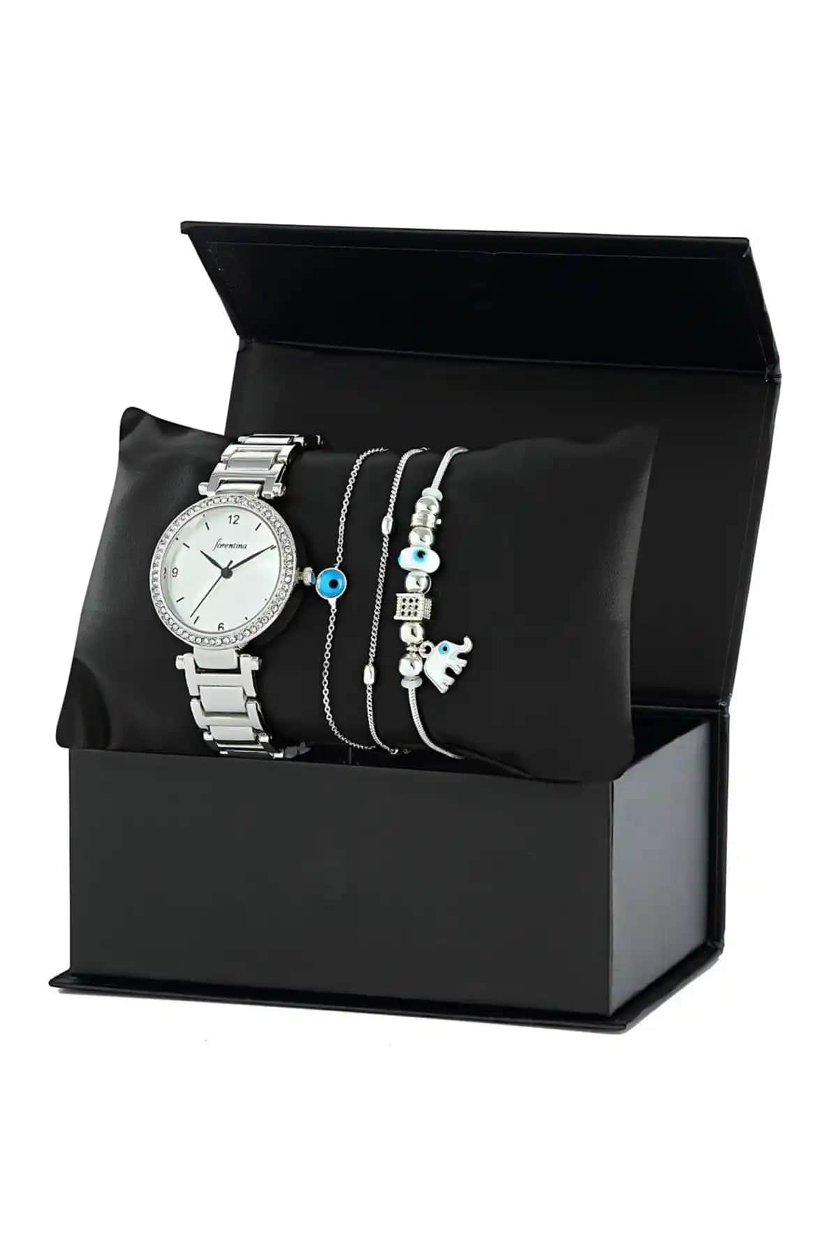 Forentina Kol Saati ve Nazar Boncuklu Bileklik Kombin Seti: Şıklık ve Anlamın Buluşması