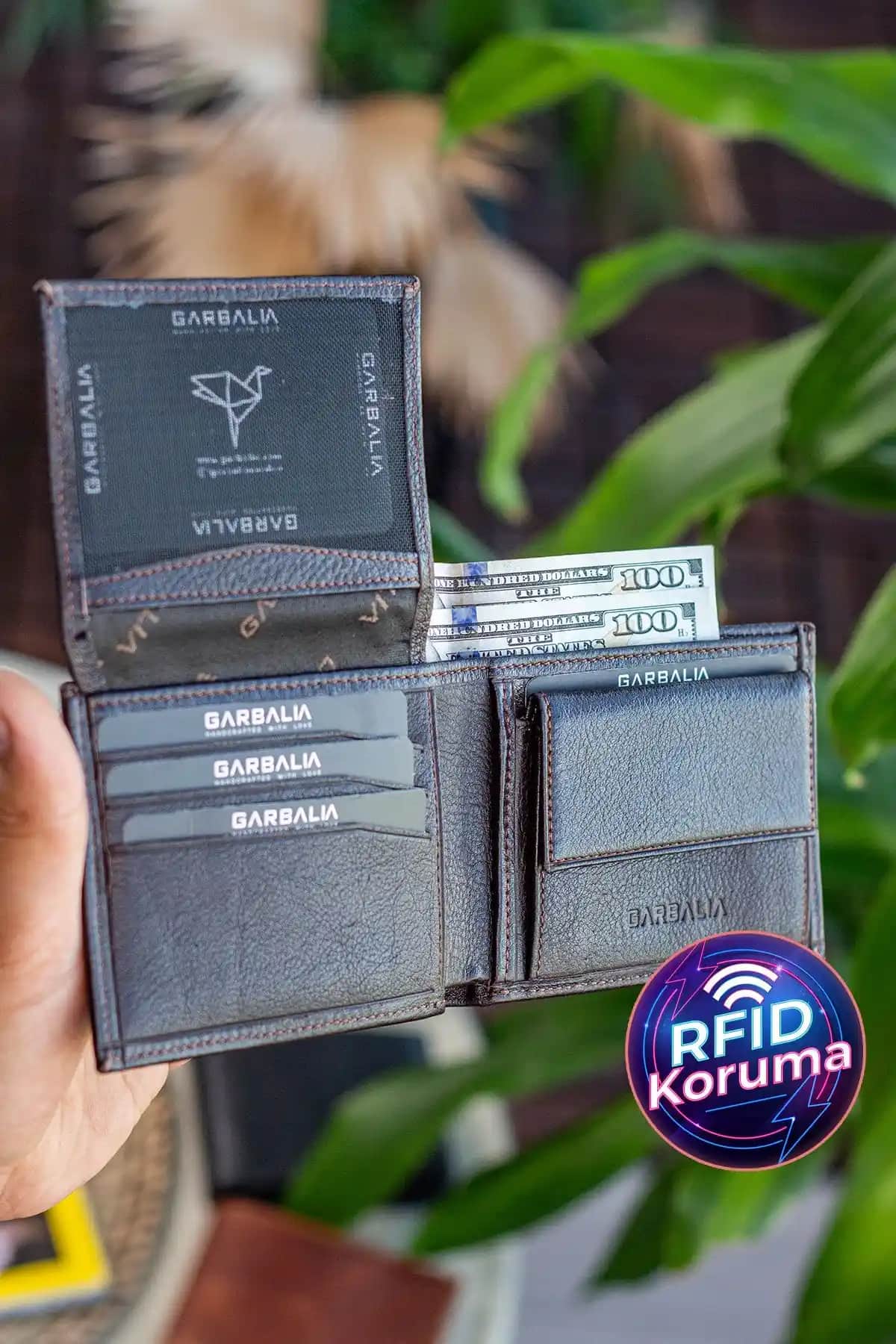 Garbalia Hakiki Deri RFID Engelleyici Cüzdan Şık ve Dayanıklı Tasarım