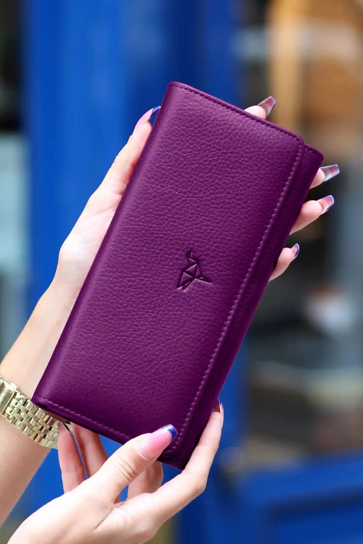 Garbalia Kadın Mor Angel Hakiki Deri Cüzdanı Şık ve Dayanıklı Tasarım