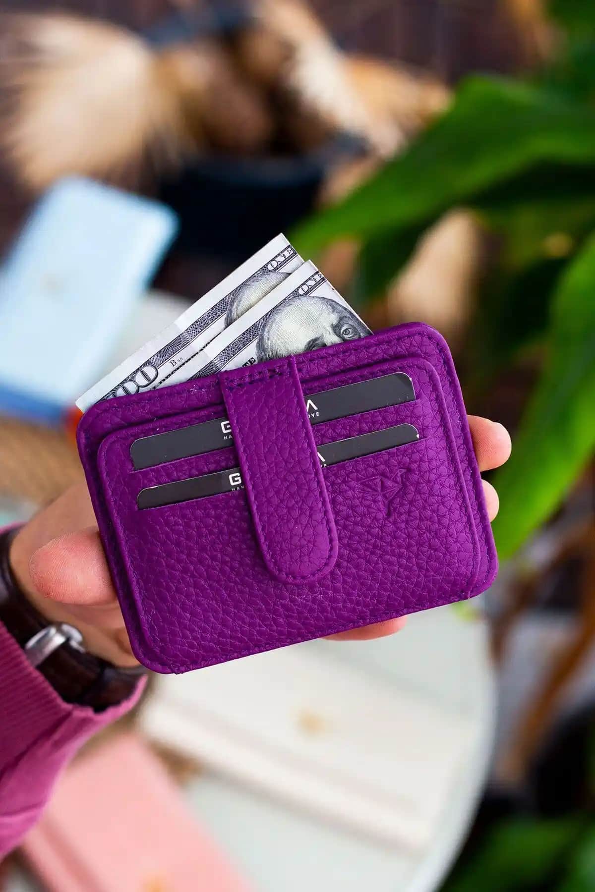 Garbalia STD Shelby Hakiki Deri Mürdüm Unisex Kartlık Cüzdanı Şıklık ve Fonksiyonellik Sunar