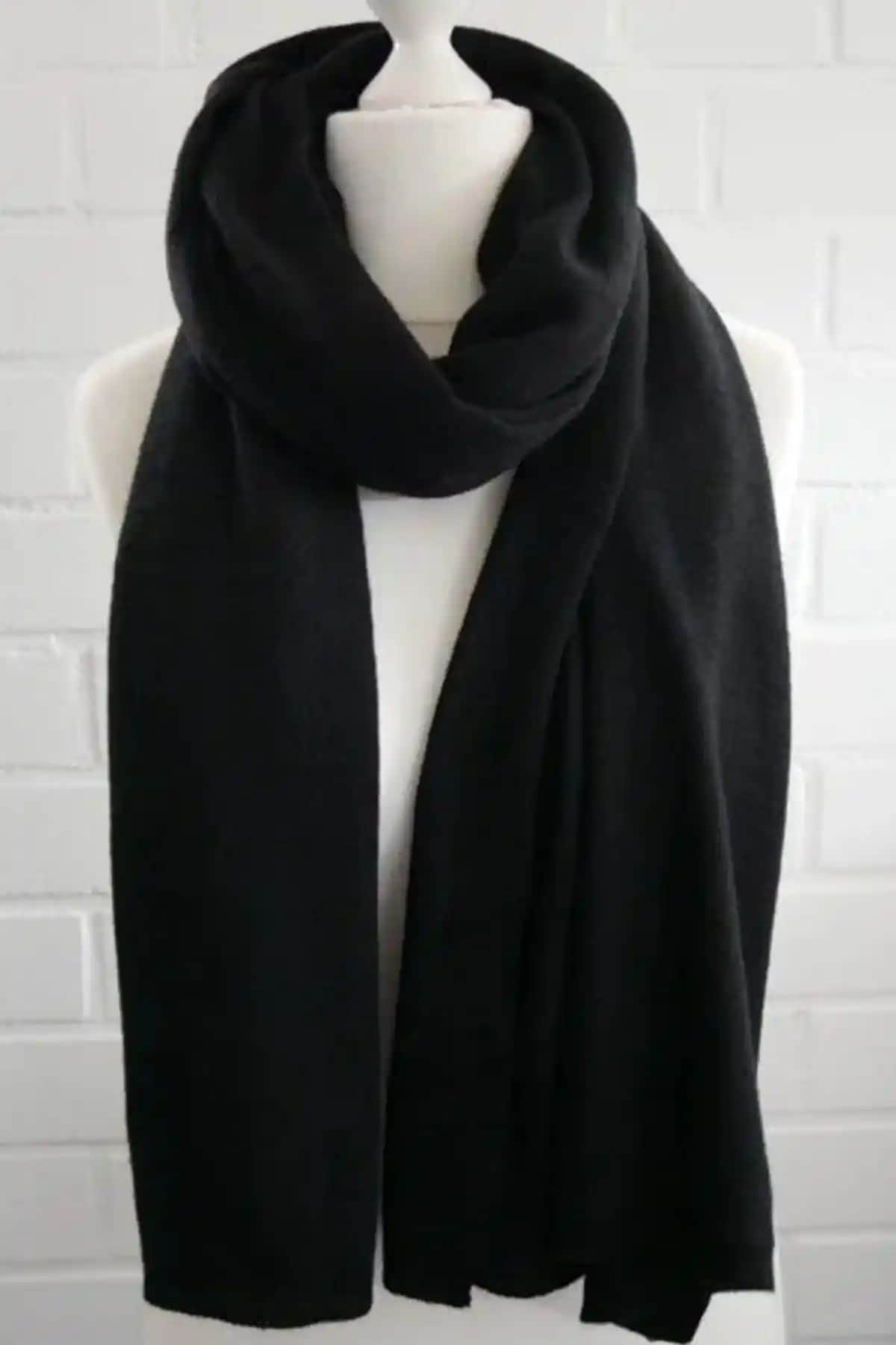 Genel Markalar Siyah Polar Atkı Şal Kaşkol Uniseks Kış İçin Şık ve Fonksiyonel Aksesuar