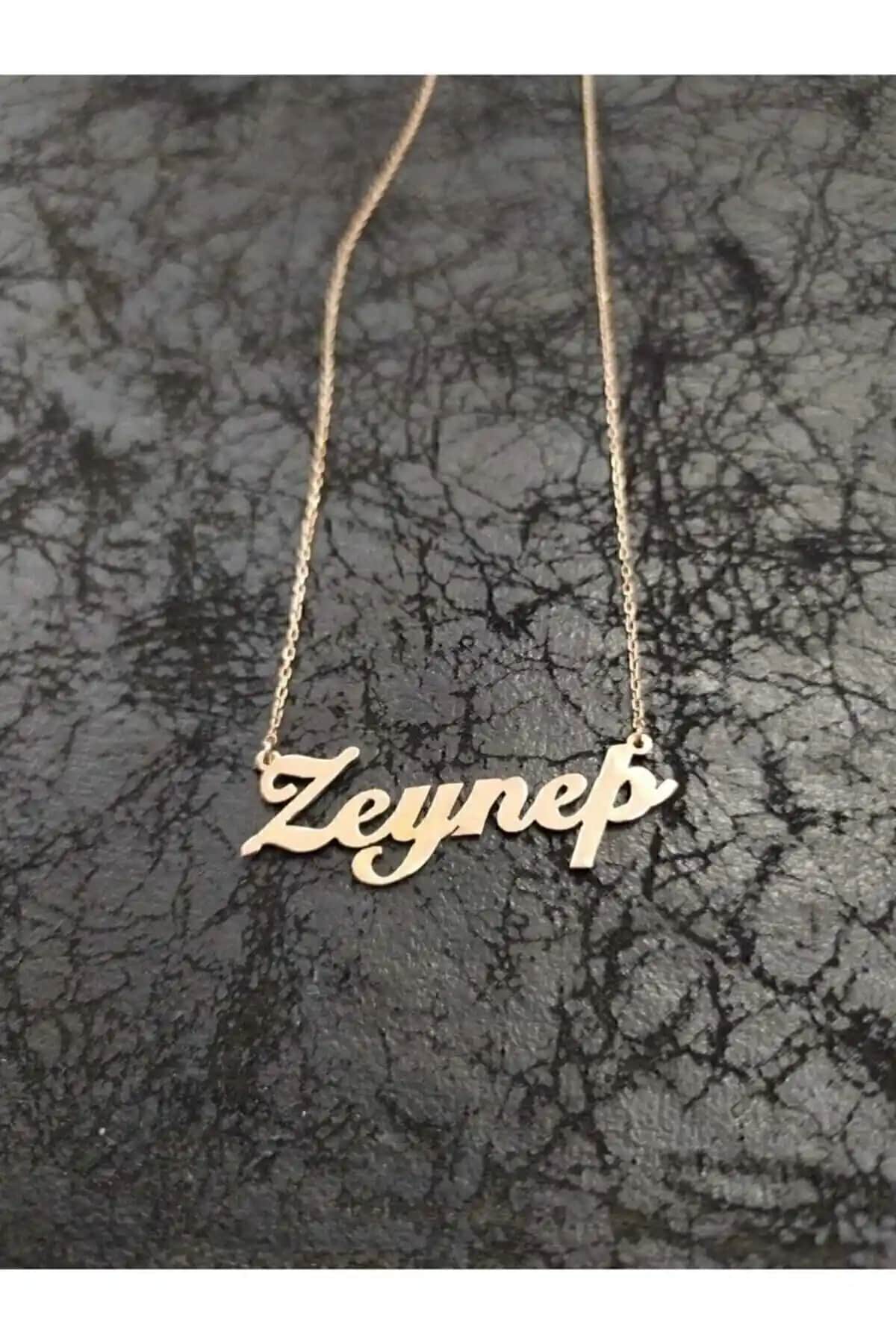 Genel Markalar Tek Isimli Pembe Gümüş Kolye 925 Ayar El Yapımı ve Şık Tasarım