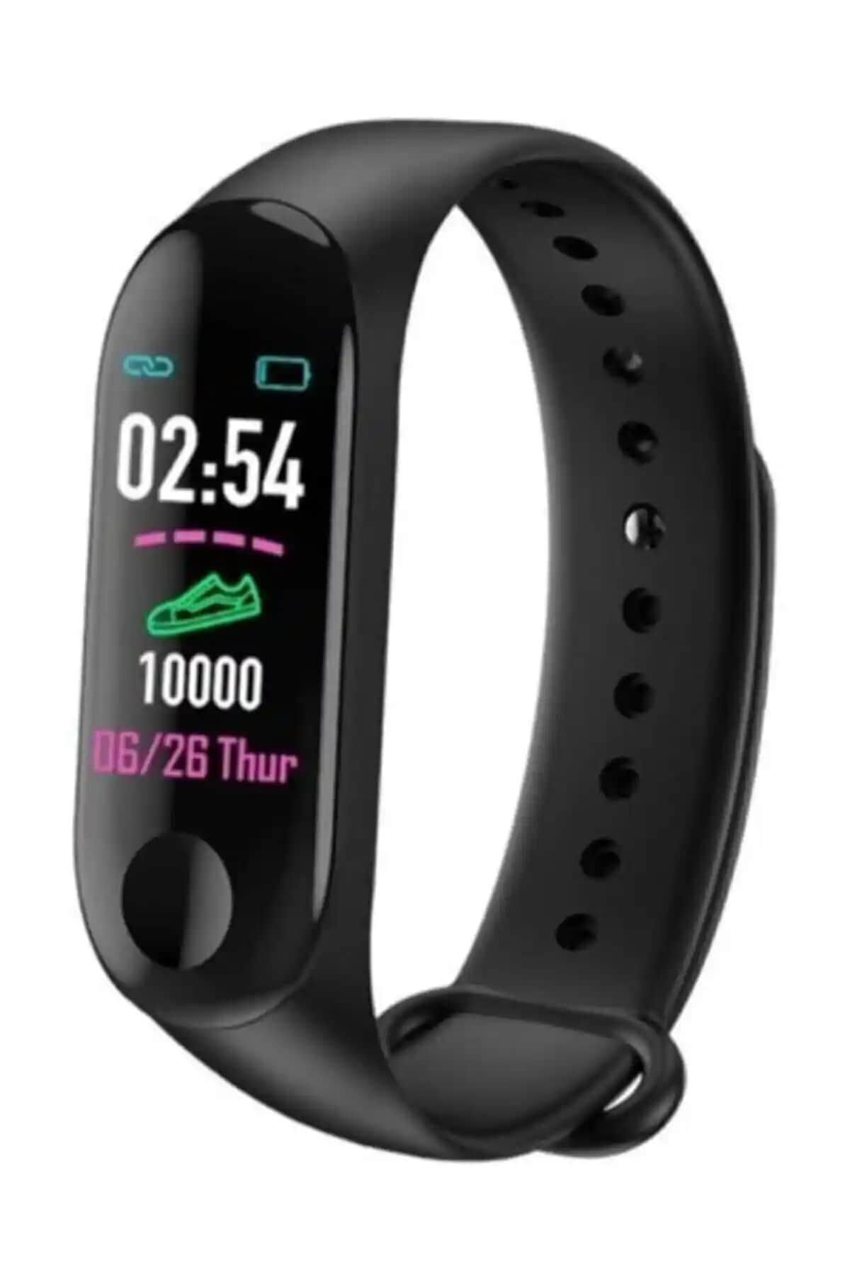 Genel Markalar Unisex Siyah Angel Eye M3 Band Akıllı Spor ve Sağlık Takibi Bilekliği