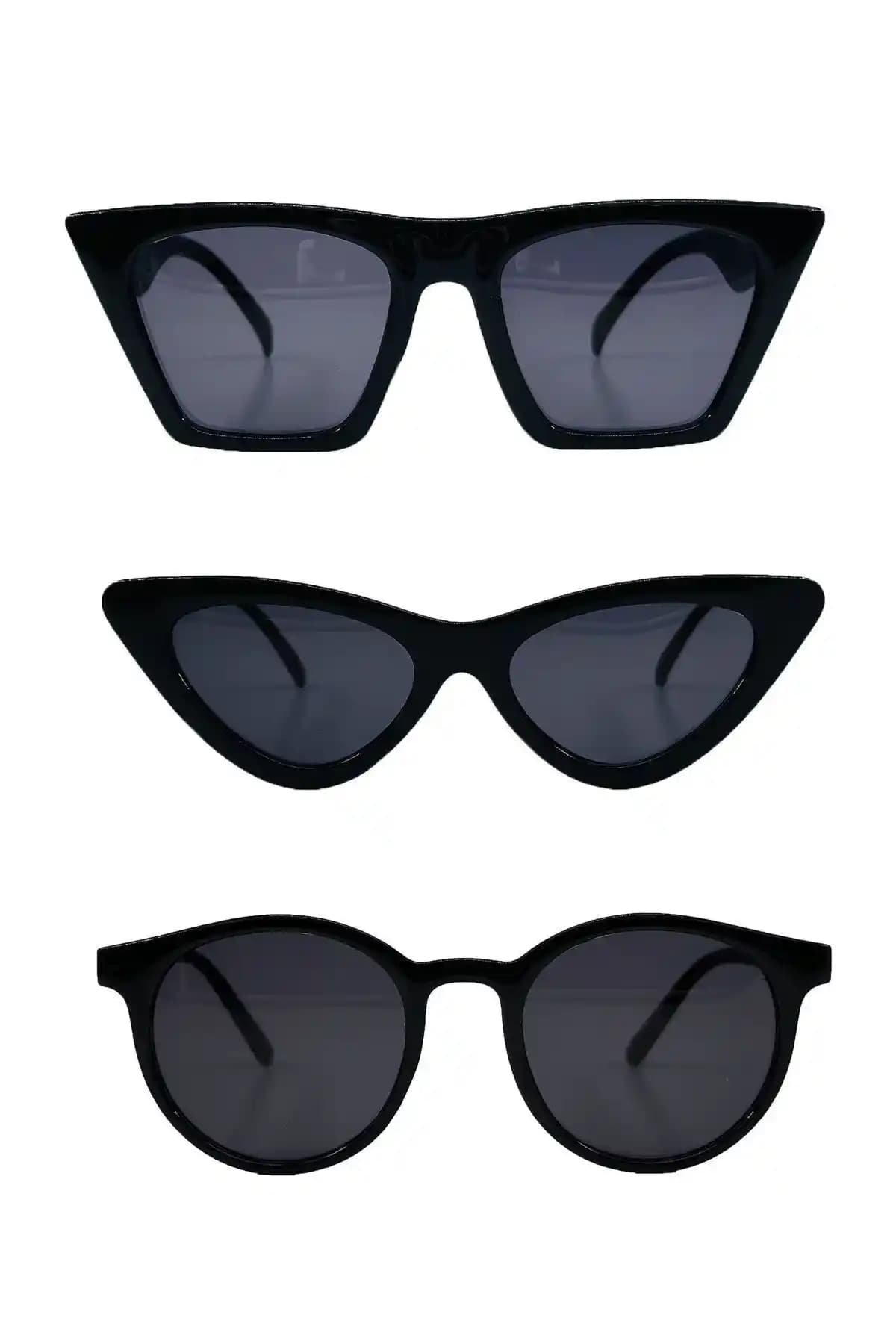 GlimmerGroove Yeni Sezon Unisex 3'lü Güneş Gözlüğü Seti Modern ve Fonksiyonel Tasarım