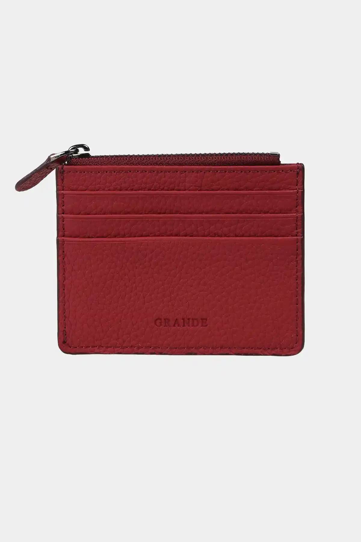 Grande 3603 Hakiki Deri Bozuk Para Hazneli Fermuarlı Kadın Erkek Cüzdanı Şık ve Dayanıklı Tasarım