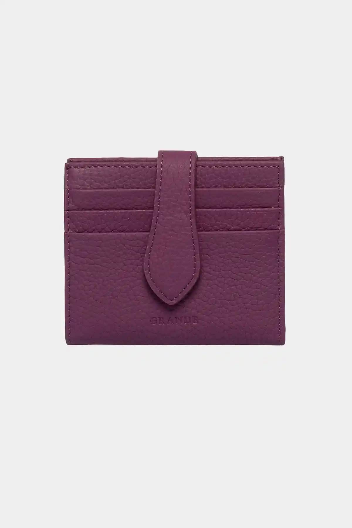 Grande 3803 Hakiki Deri Mor Cüzdan: Şık ve Dayanıklı Günlük Kullanım İçin