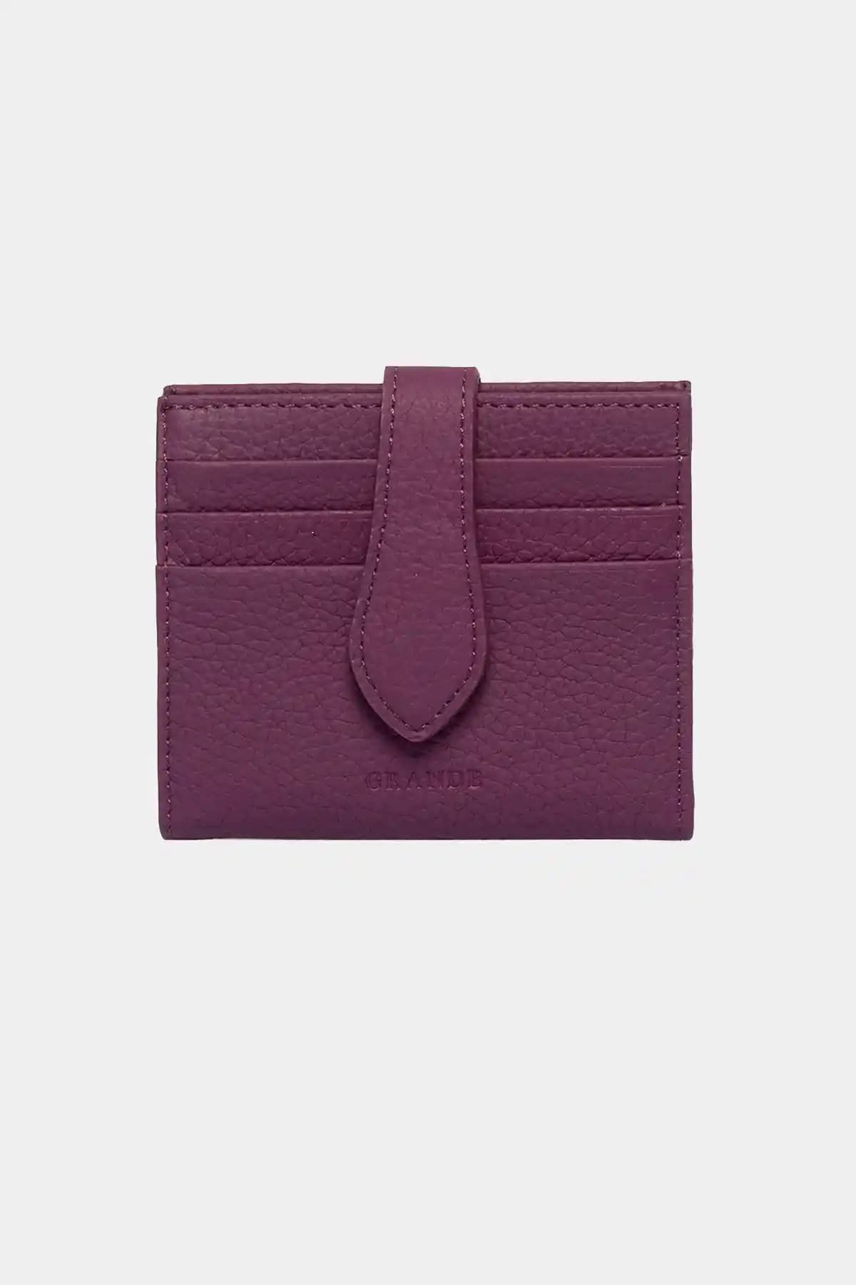 Grande 3803 Hakiki Deri Mor Cüzdan: Şık ve Dayanıklı Günlük Kullanım İçin