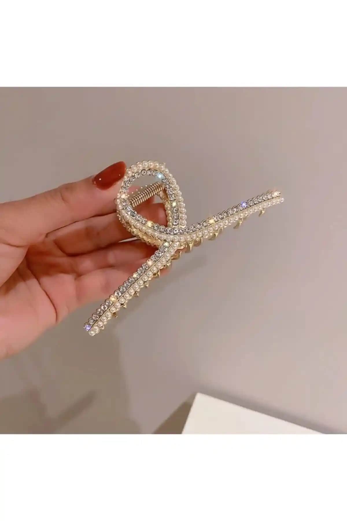 GÜLPEŞE Kristal Taşlı Metal Mandal Toka Kadınlar İçin Şık ve Dayanıklı Saç Aksesuarı