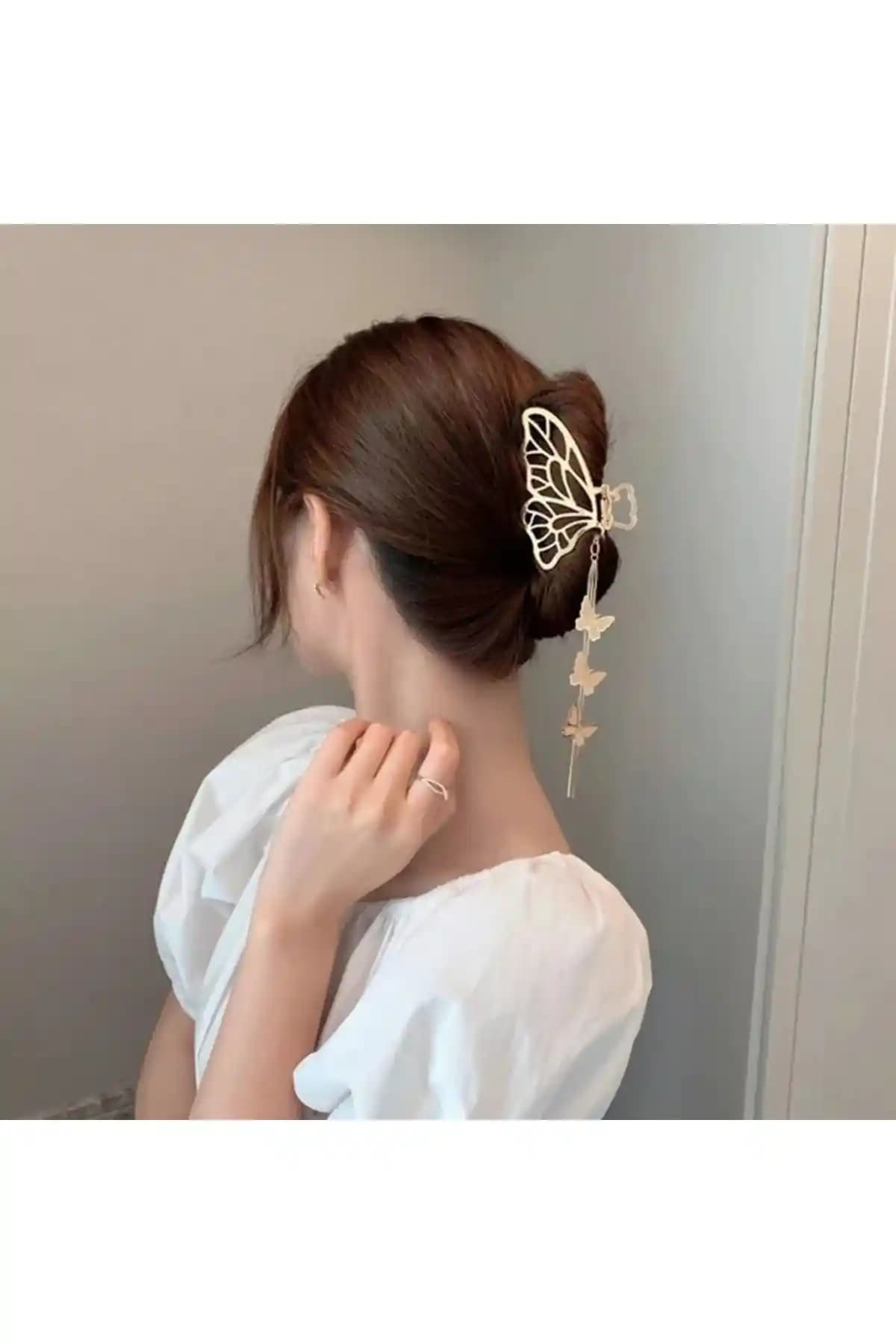 GÜLPEŞE Metal Kelebek Model Saç Tokası Dayanıklı ve Şık Tasarım