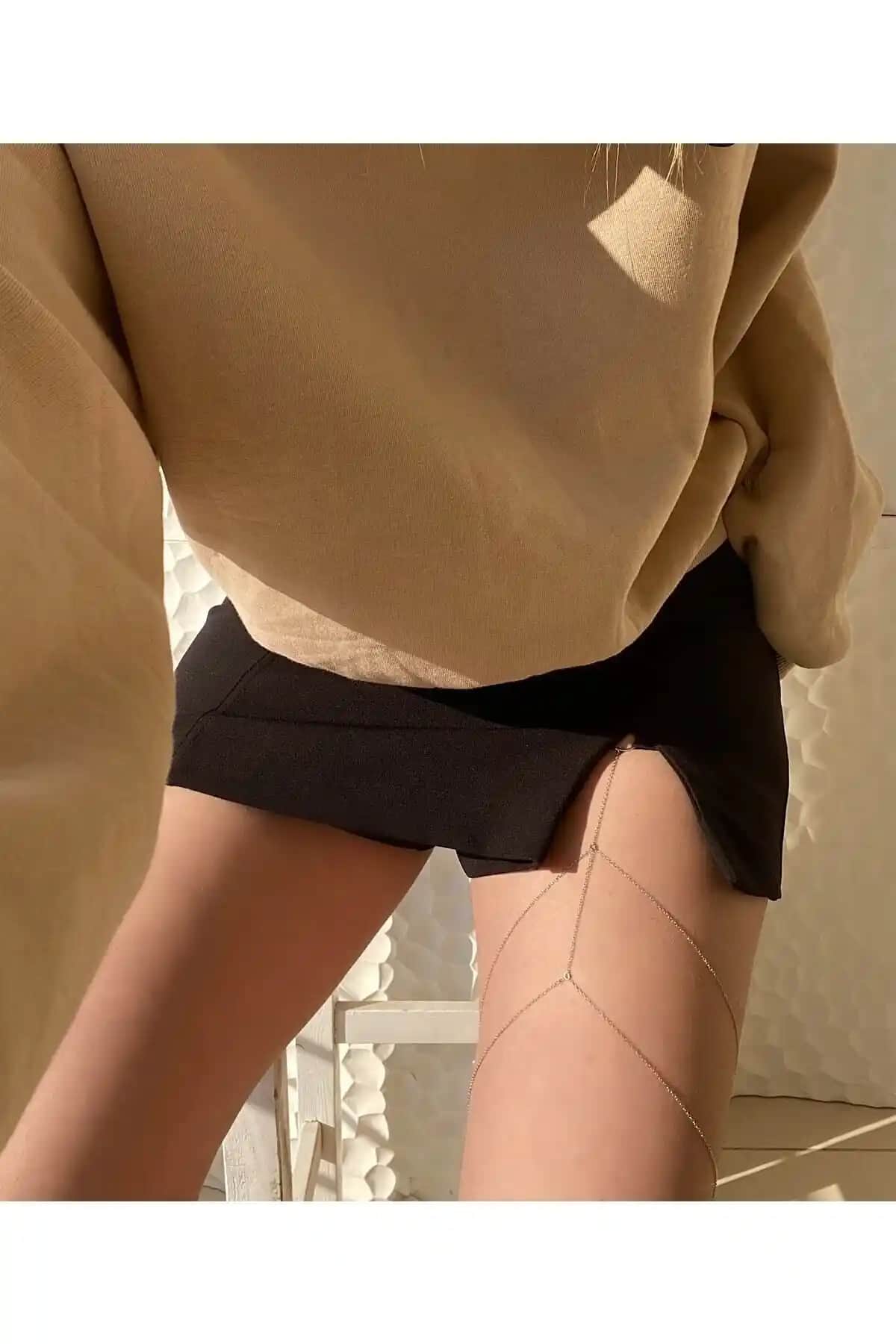 Gümüş Renkli İkili Zincir Bacak Aksesuarı Modern ve Şık Tasarım