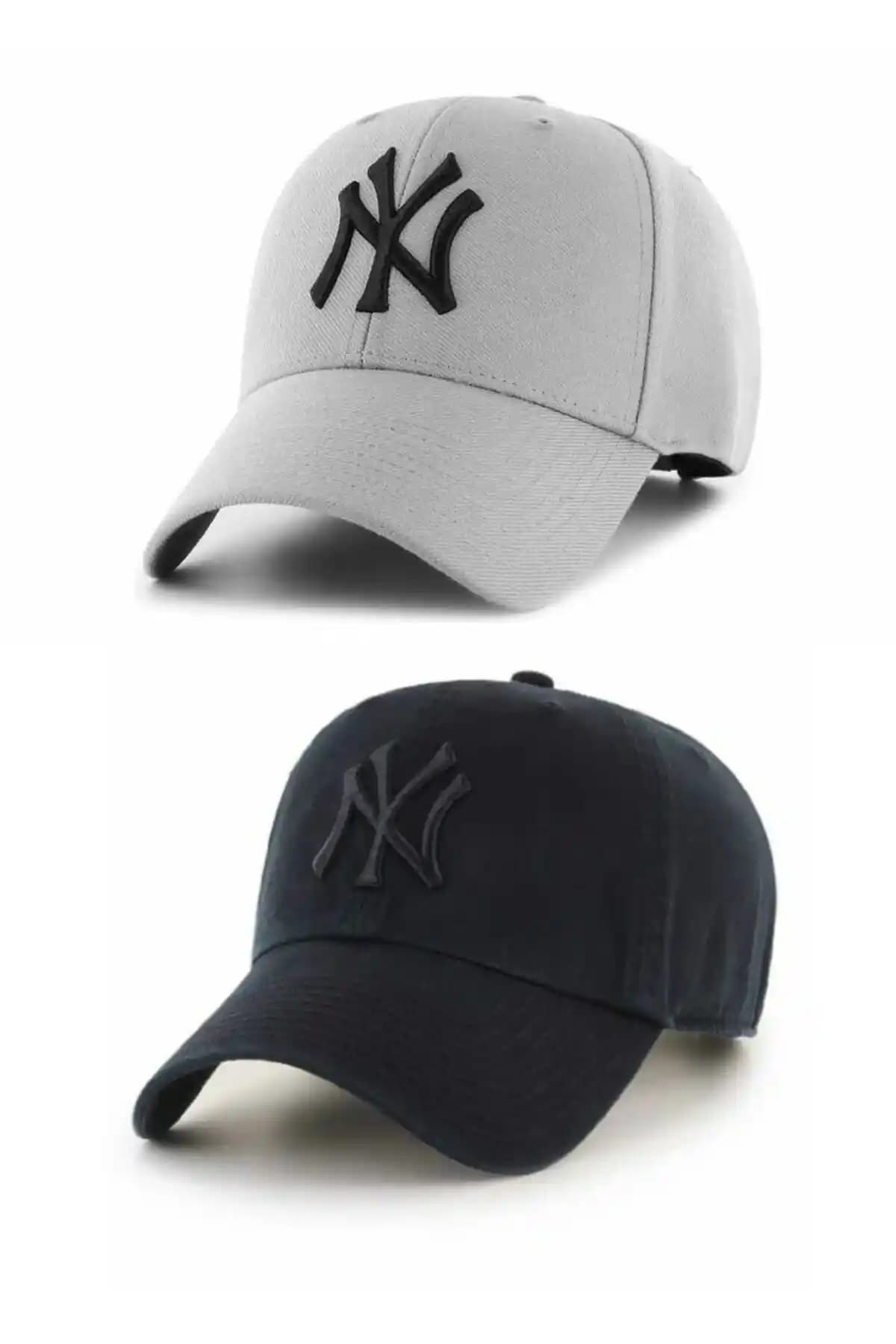 GYES Unisex Spor Şapka Seti Siyah ve Gri Rahat ve Şık Tasarım