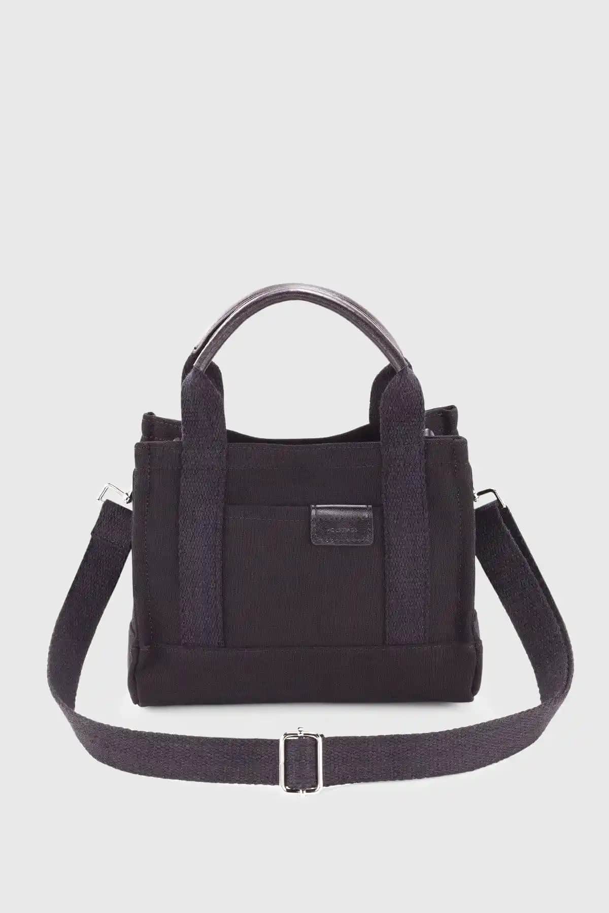 Housebags Kadın Siyah Kanvas Tote Çanta Günlük Şıklık ve Fonksiyonellik Sunar