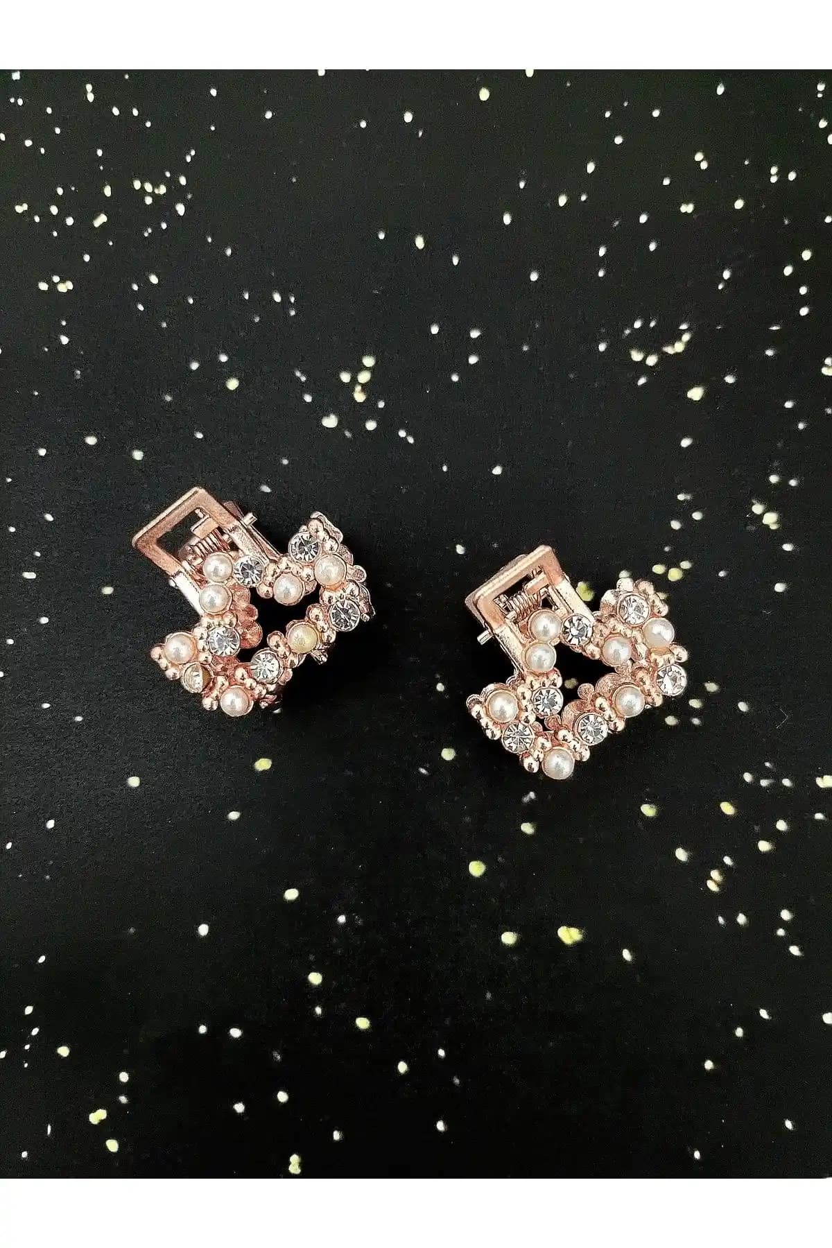 İnci Aksesuarlar Kadın Mini Boy Kare Model Taşlı Metal Mandal Toka