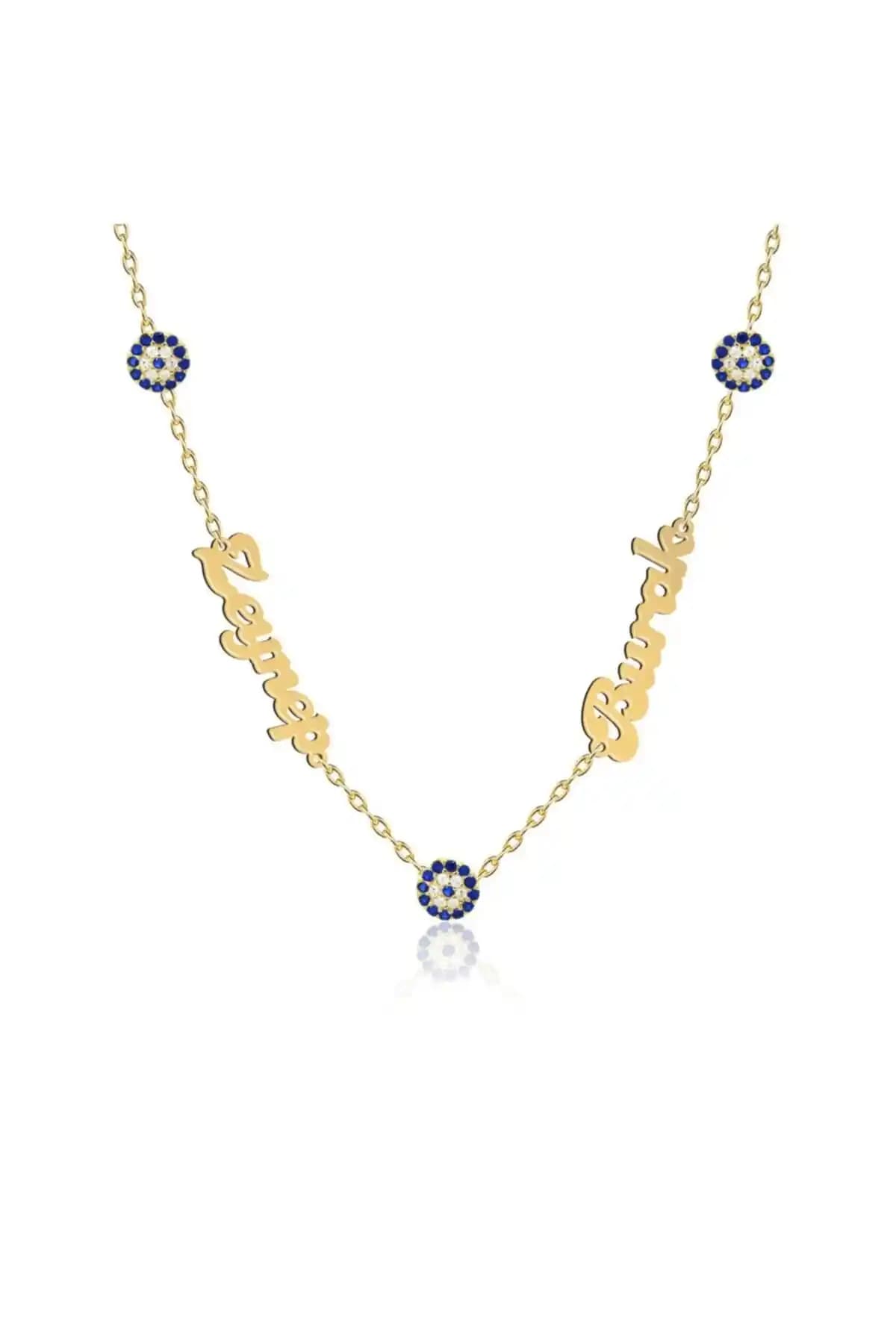 İndigo Takı Nazarlı İki İsimli Gümüş Kolye: Estetik ve Anlam Dolu Tasarım Özellikleri