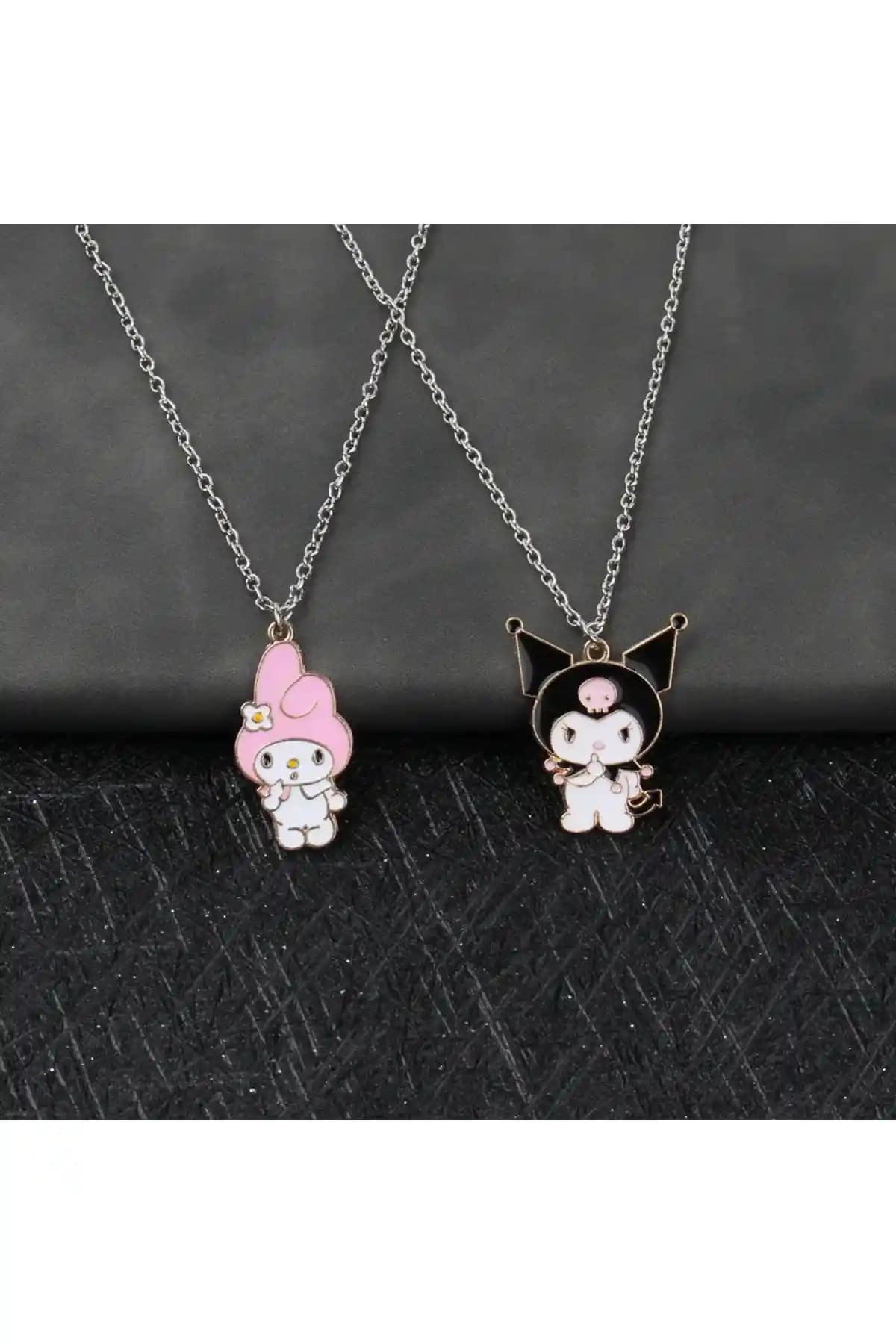 İYİ MODA 2'li My Melody ve Kuromi Çiftli Kolye Seti Şık ve Anlamlı Aksesuarlar