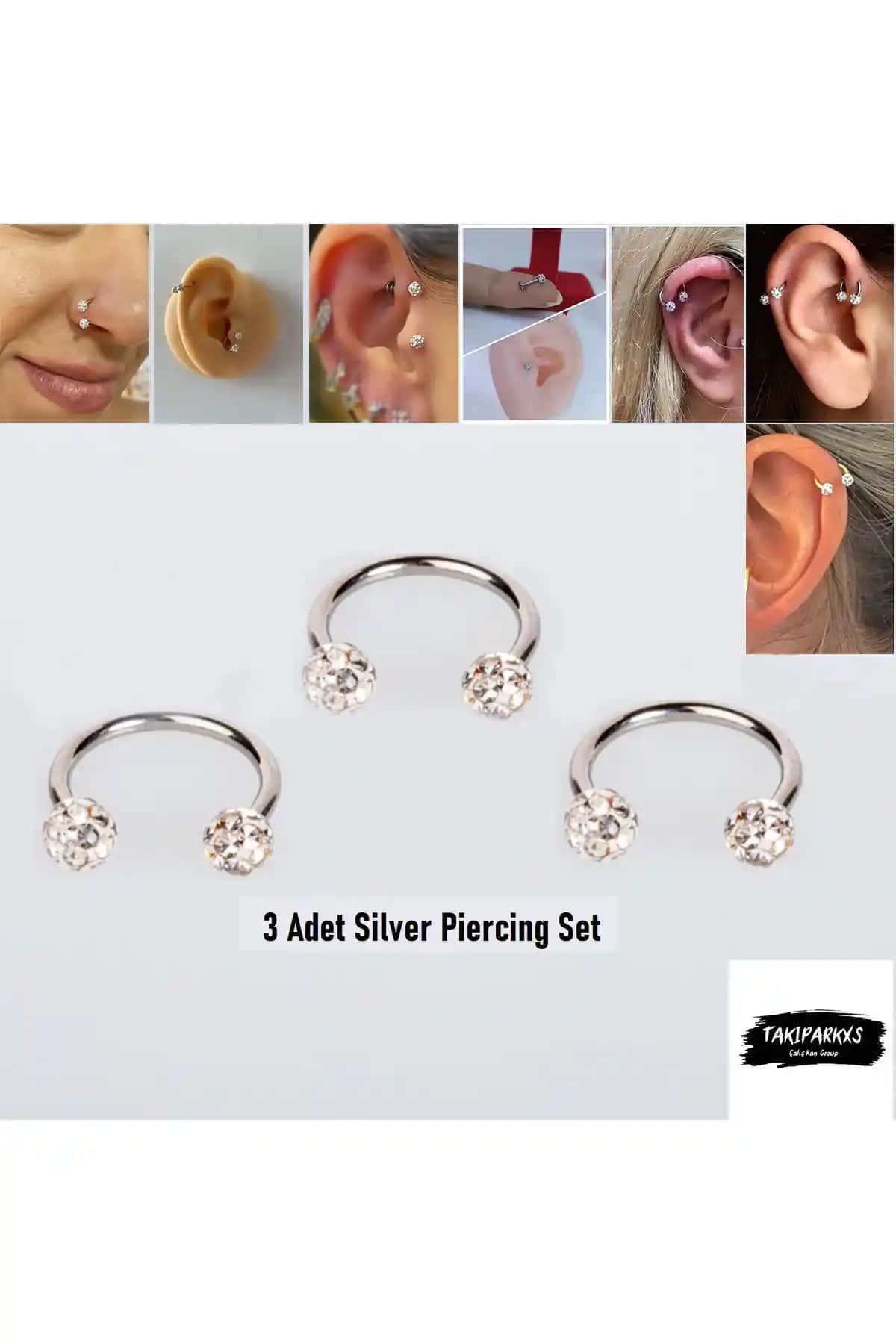 Kadınlar İçin Dayanıklı ve Şık Cerrahi Çelik Septum Piercing Seti