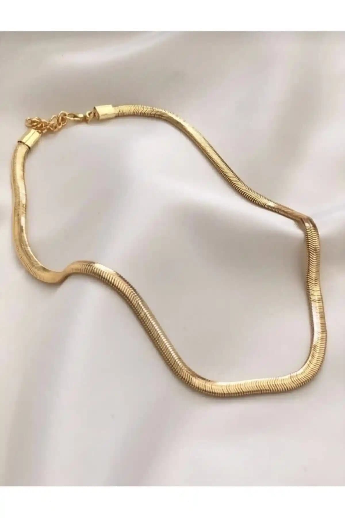 Kadınlar için şık ve dayanıklı altın kaplama zincir kolye - modern ve zarif tasarım