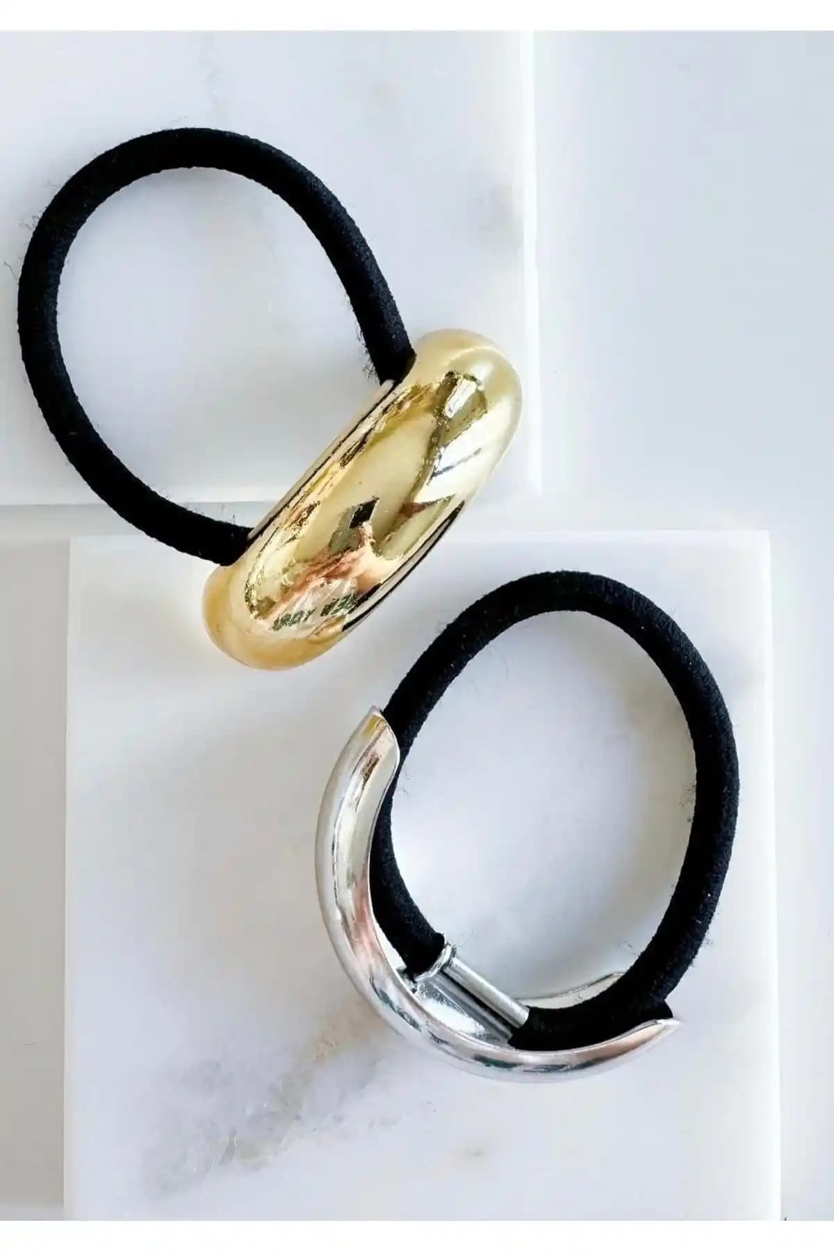 Kadınlar İçin Zarif Monalisa Altın ve Gümüş Renkli Toka Seti Günlük Kullanım İçin Uygun