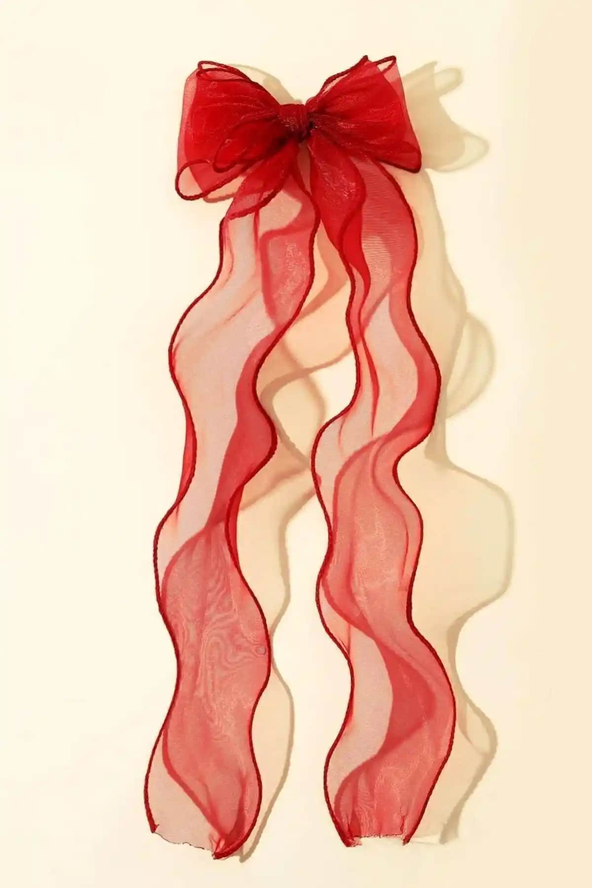 Kadınlar İçin Zarif ve Dayanıklı Kırmızı Uzun Tül Fiyonk Saç Tokası Ürün İncelemesi ve Kullanım İpuçları