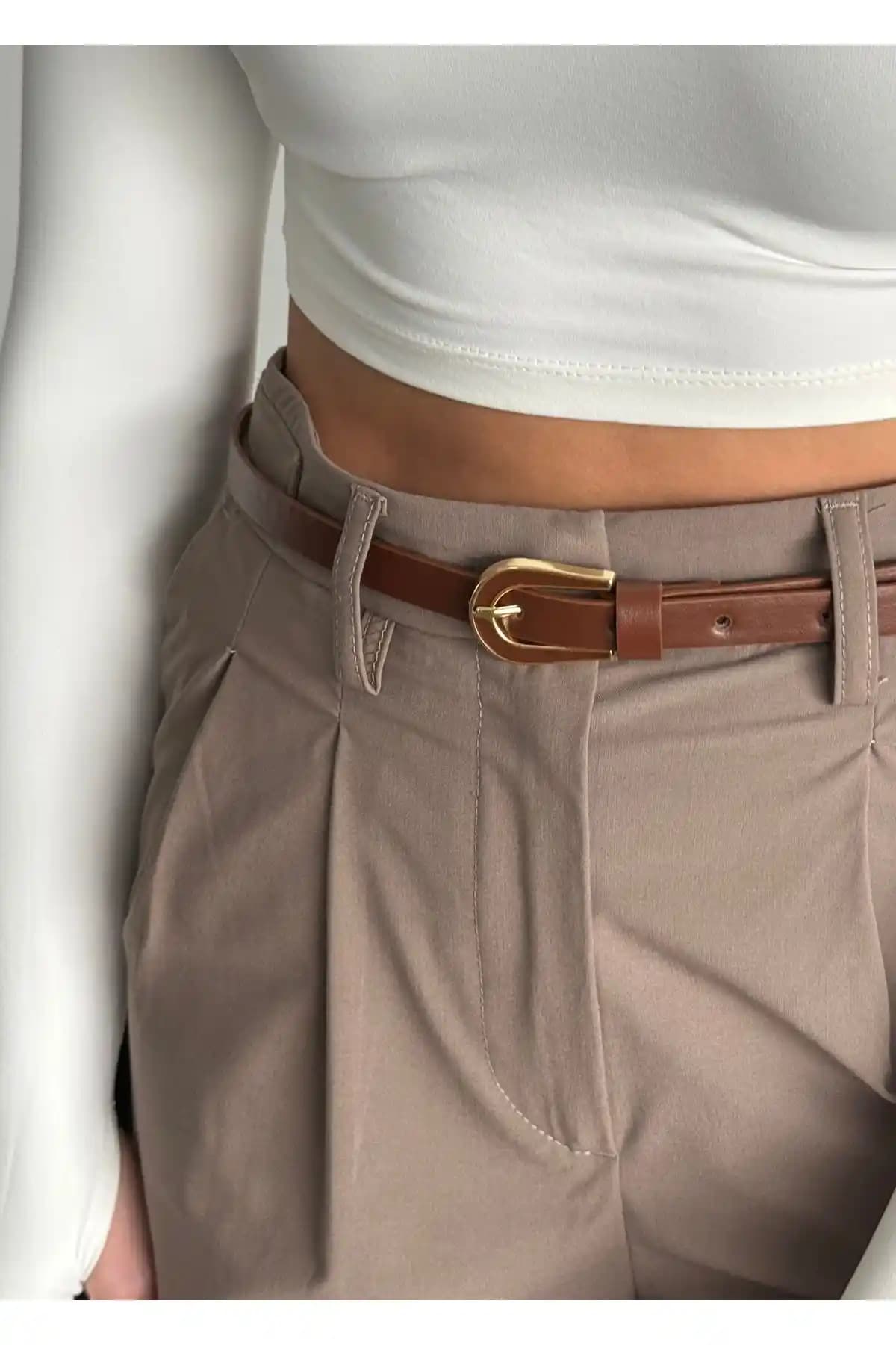 KİLİGİSTANBUL İla Gold&kahve Tokalı Kemer 100 Cm Şık ve Dayanıklı Tasarım