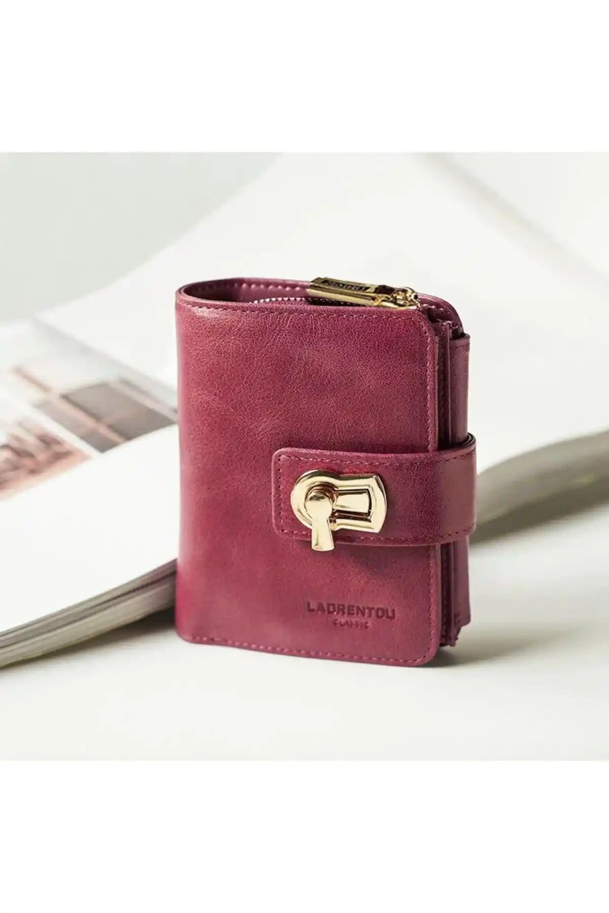 Laorentou Santorelli Hakiki Deri Kadın Cüzdanı Modern ve Şık Tasarım İle Günlük Kullanım İçin Uygun