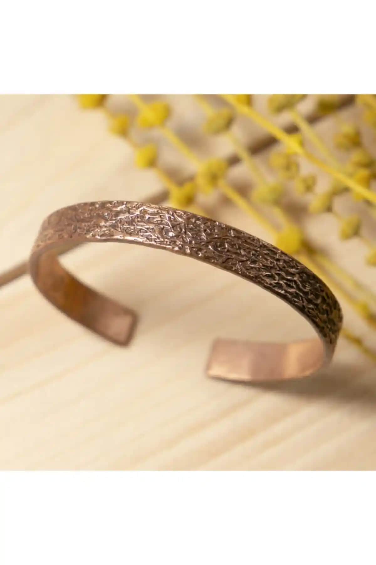 LC19 El Yapımı Kalın Dövülmüş Saf Bakır Bilezik Sağlık ve Şıklık İçin Uygun