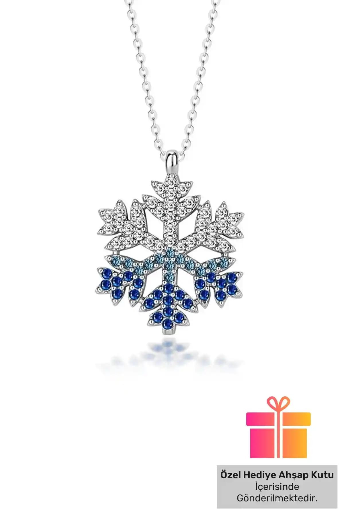 Lucente Jewellery Kar Tanesi Kolye 925 Ayar Gümüş ve Zirkon Taşlı Zarif Takı