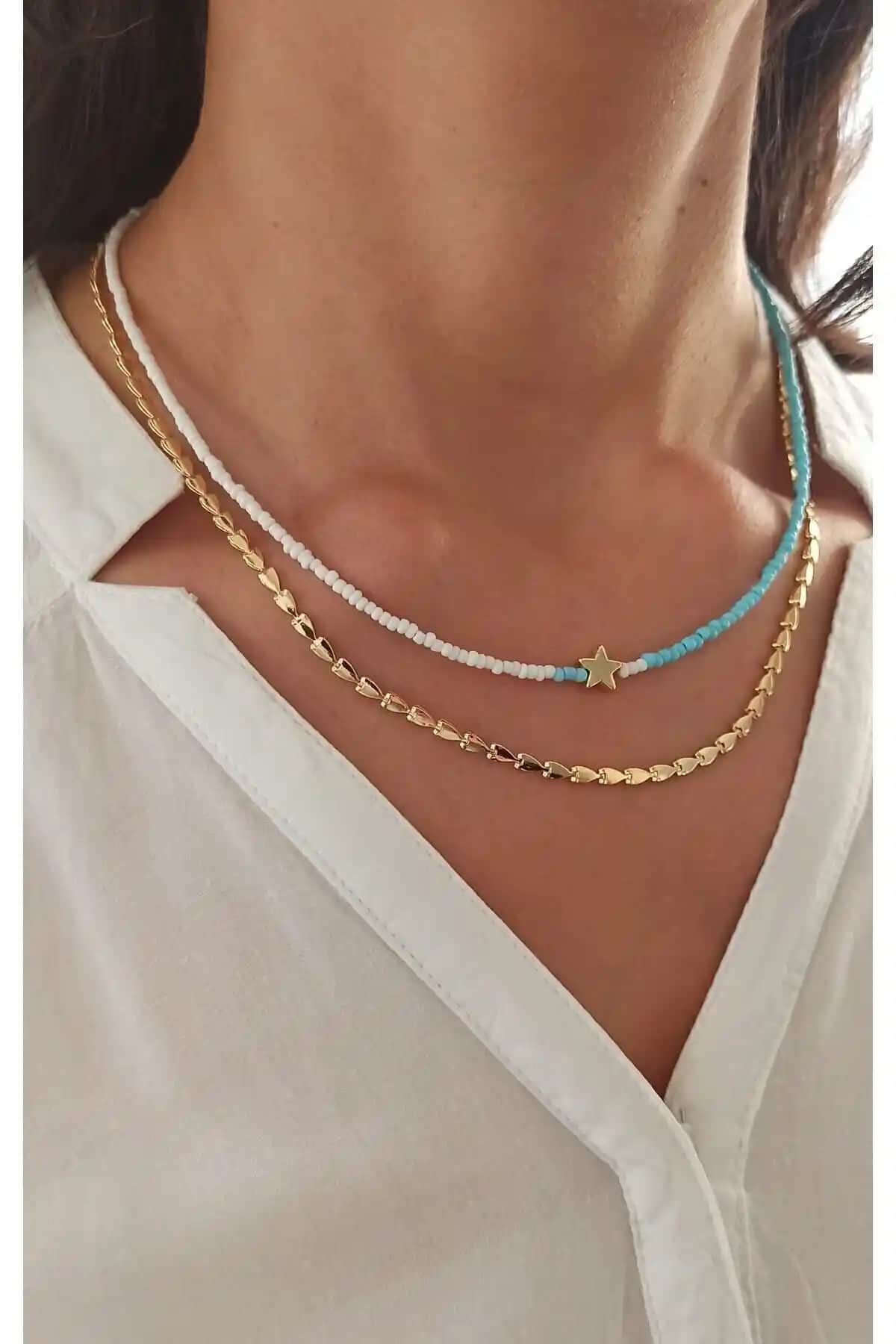 MagicStone Turquoise Summer Ikili Kombin Kolye: Yaz Aylarına Uygun Şık ve Dayanıklı Aksesuar