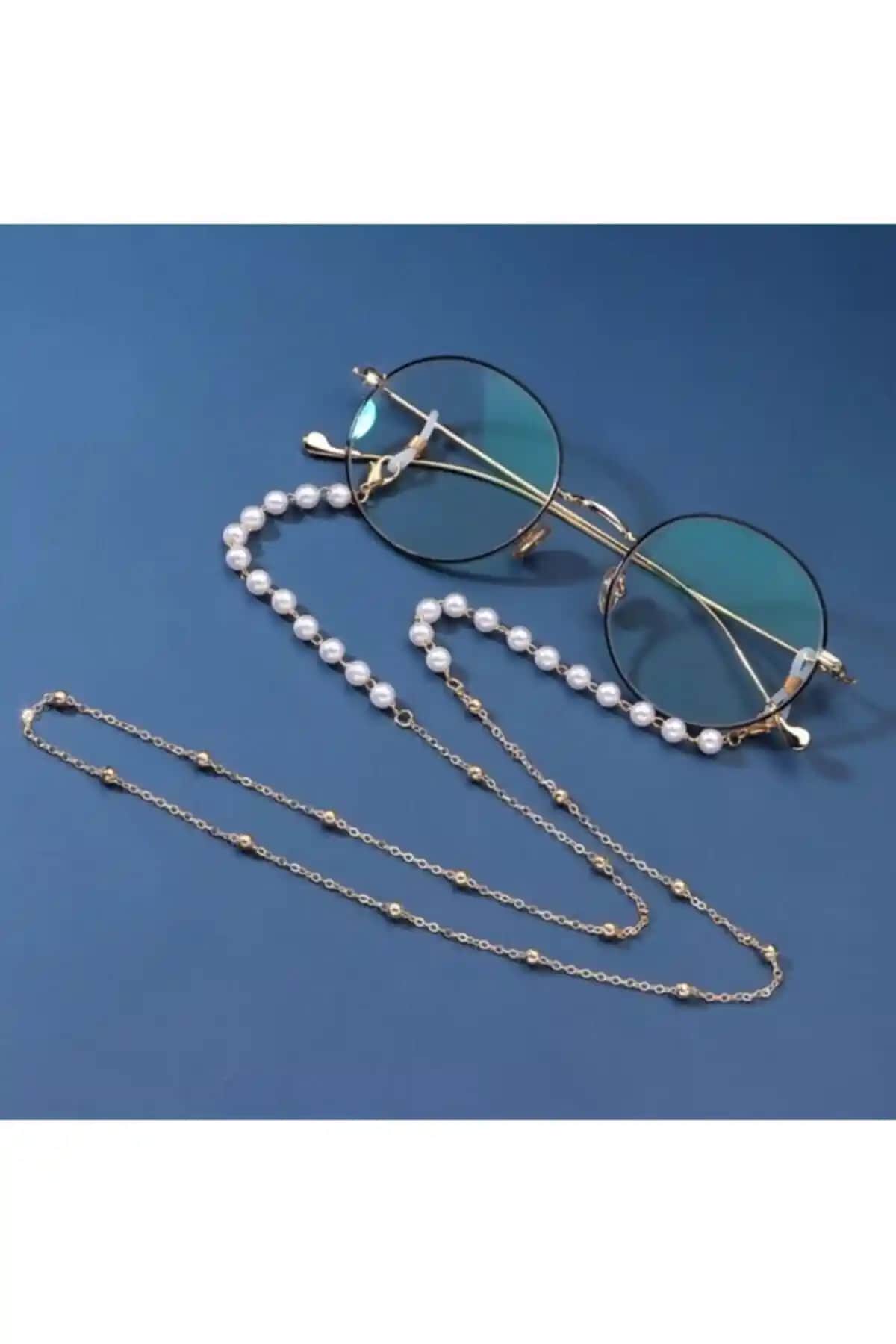 Marbling Kadın Gold Toplu Zincir Gözlük Askısı Şık ve Fonksiyonel Tasarım