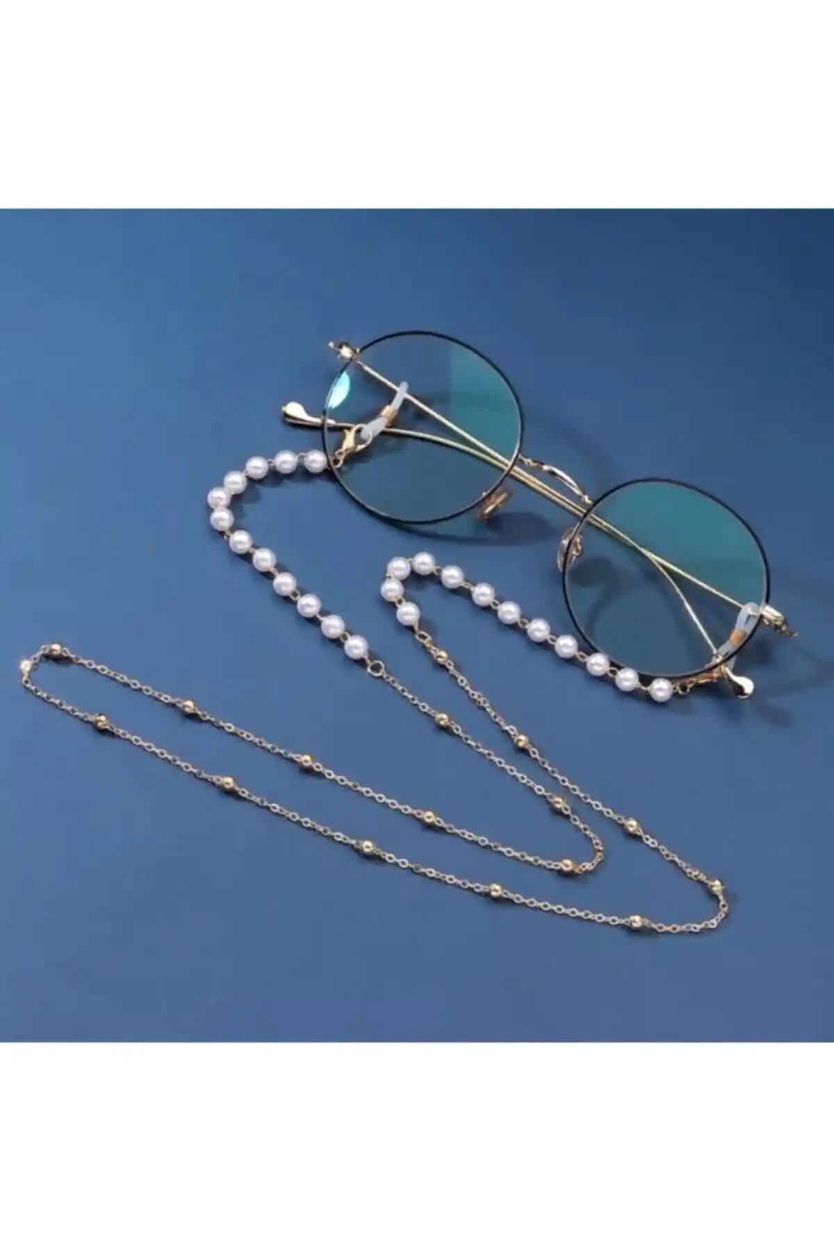 Marbling Kadın Gold Toplu Zincir Gözlük Askısı Şık ve Fonksiyonel Tasarım