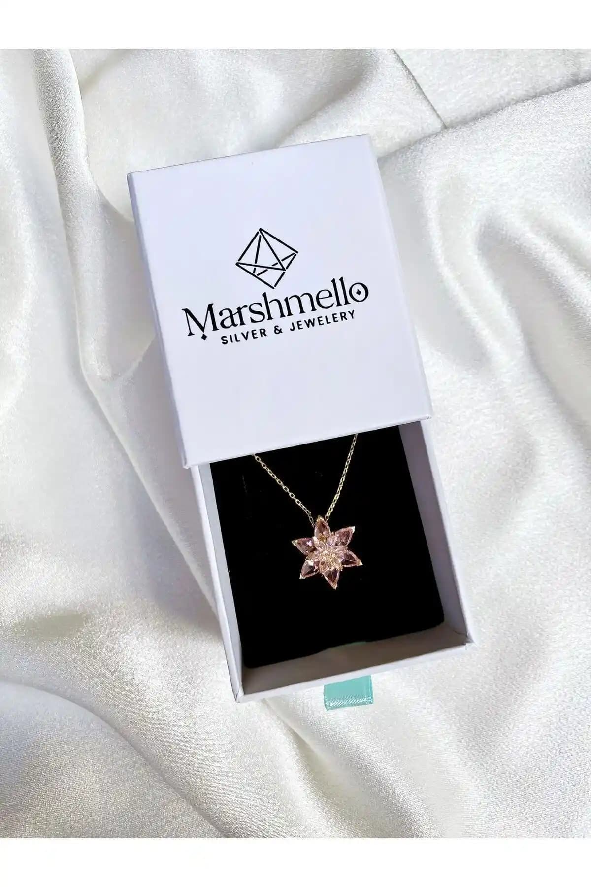 Marshmello Silver & Jewelry Lotus Çiçeği Gümüş Kolye - Zarif ve Dayanıklı Moda Aksesuarı