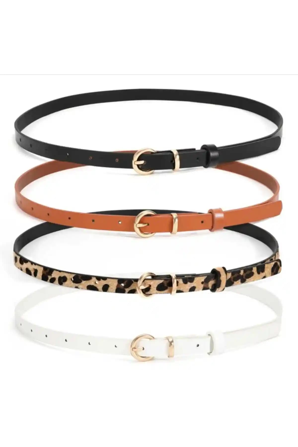 Modaes Butik 4'lü Gold Tokalı Kadın Kemer Seti Şıklık ve Pratiklik Sunar