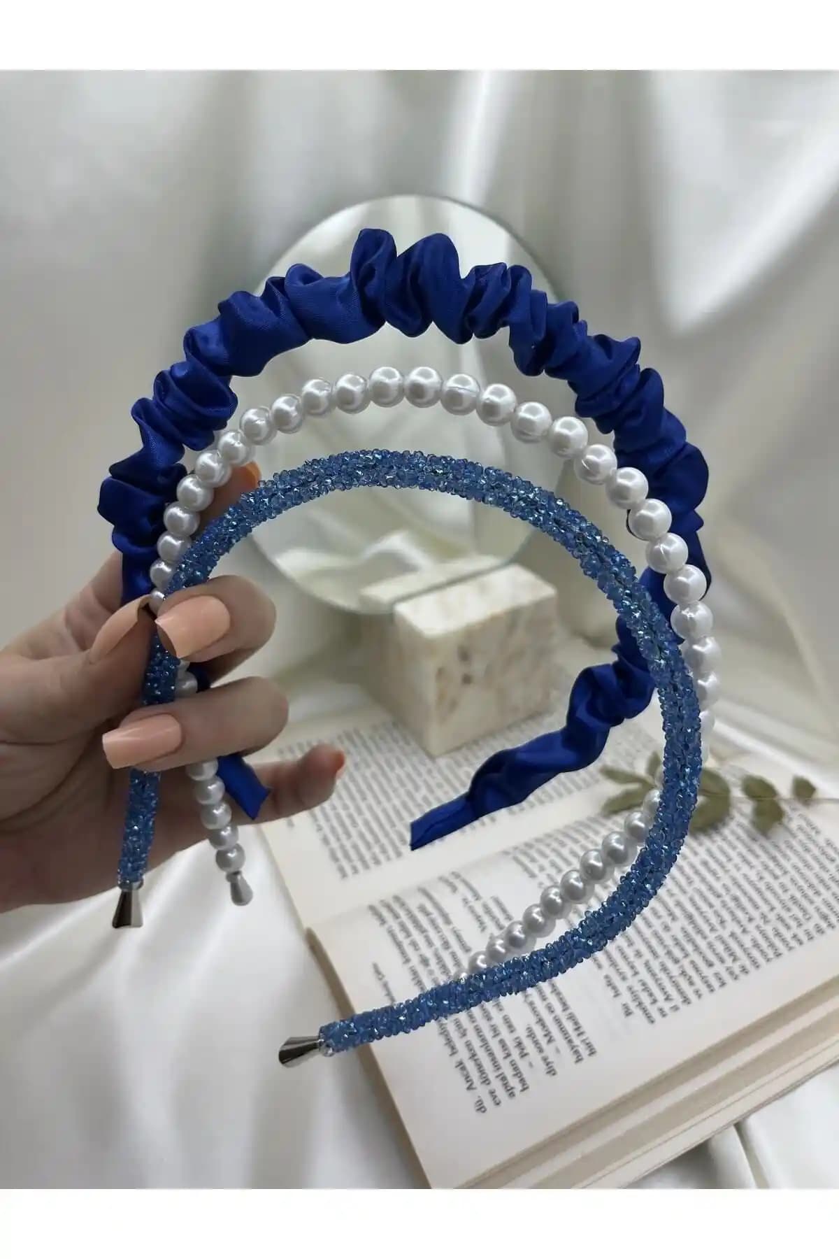 Modernist Saks Büzgülü Parıltılı İnci Taç Seti Şıklık ve Zarafetin Yeni Adresi