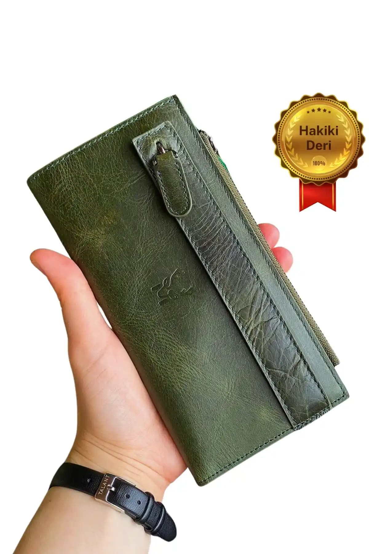 Modica Mannu Elit Seri Gerçek Deri Uzun Yeşil Cüzdan - Unisex Tasarım ve Dayanıklılık
