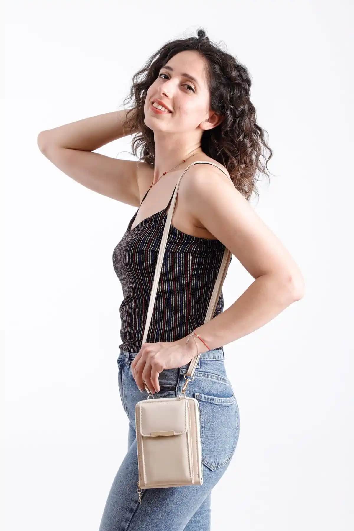 Modvina Kadın Deri Askılı Telefon Bölmeli Cüzdan Çanta Günlük Şıklık ve Fonksiyonellik