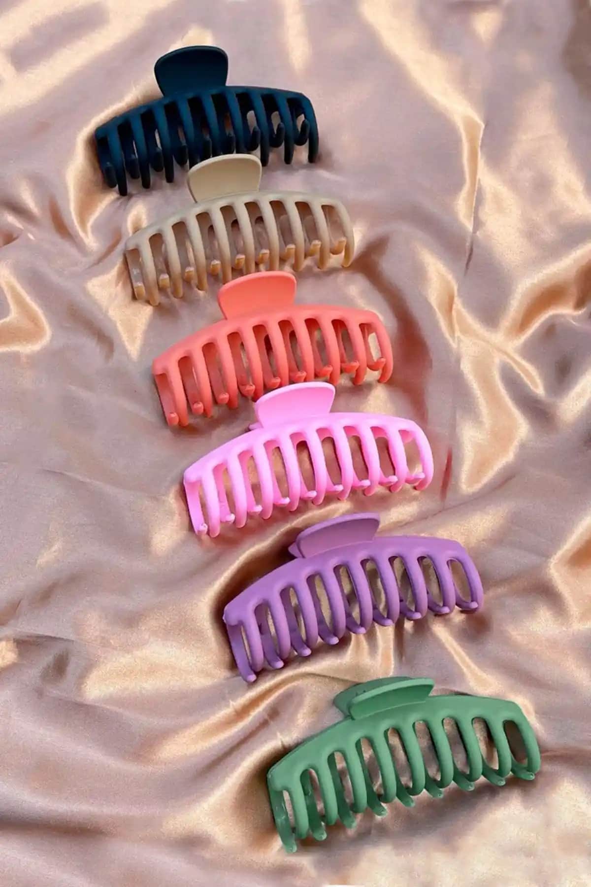 Monalisa 6'lı Büyük Boy Renkli Kaydırmaz Mandal Toka Seti: Pratik ve Şık Saç Aksesuarları