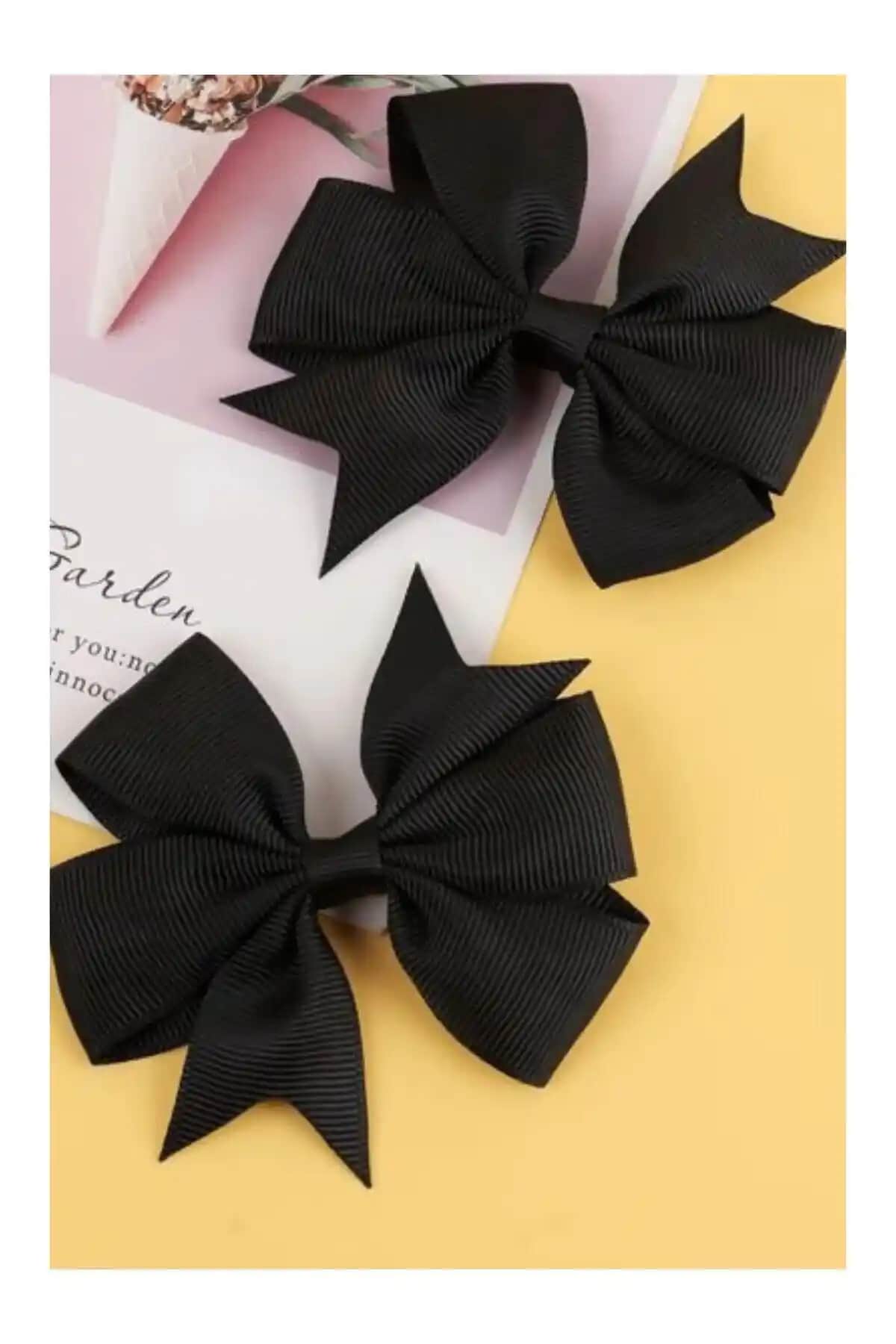 Monalisa Çocuk ve Gençler İçin Şık Grogren Saten Fiyonk Toka Seti