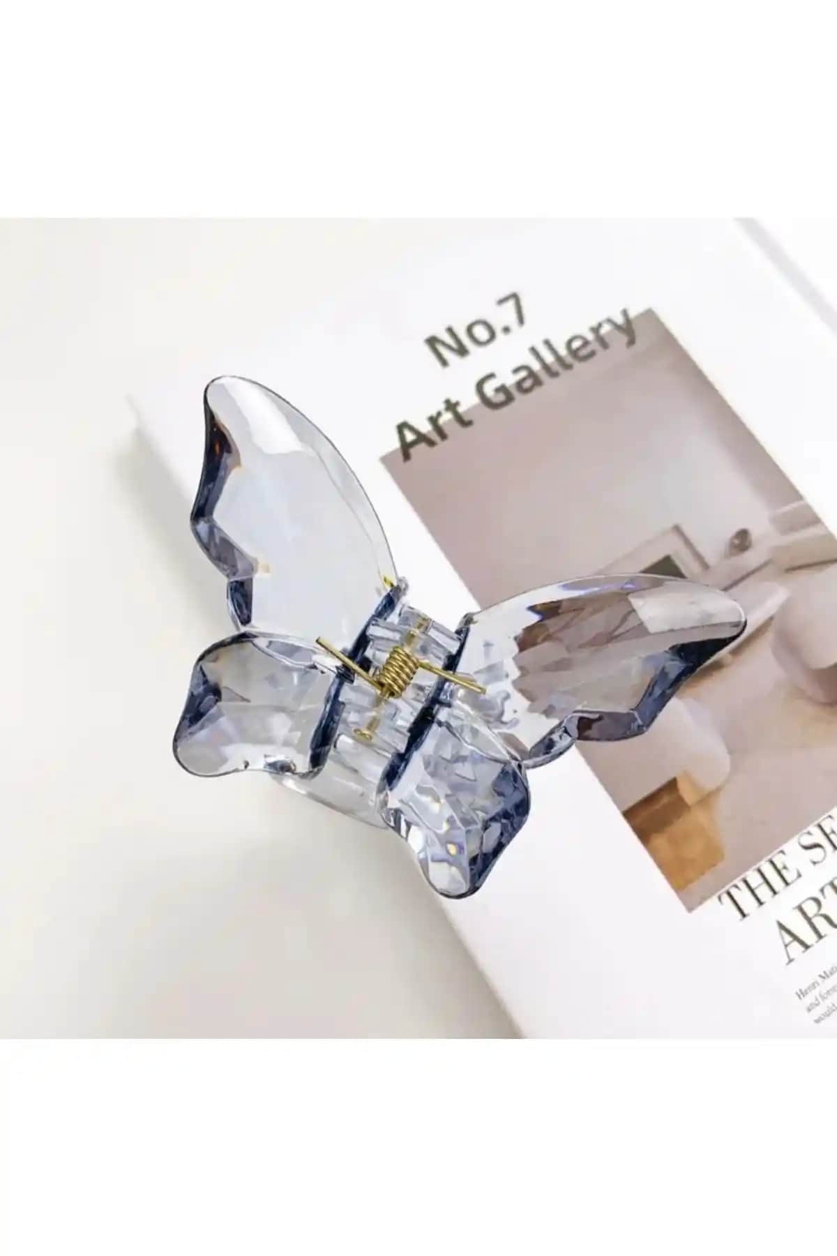 Monalisa Kadın Antrasit Şeffaf Kelebek Toka: Zarif ve Fonksiyonel Saç Aksesuarı