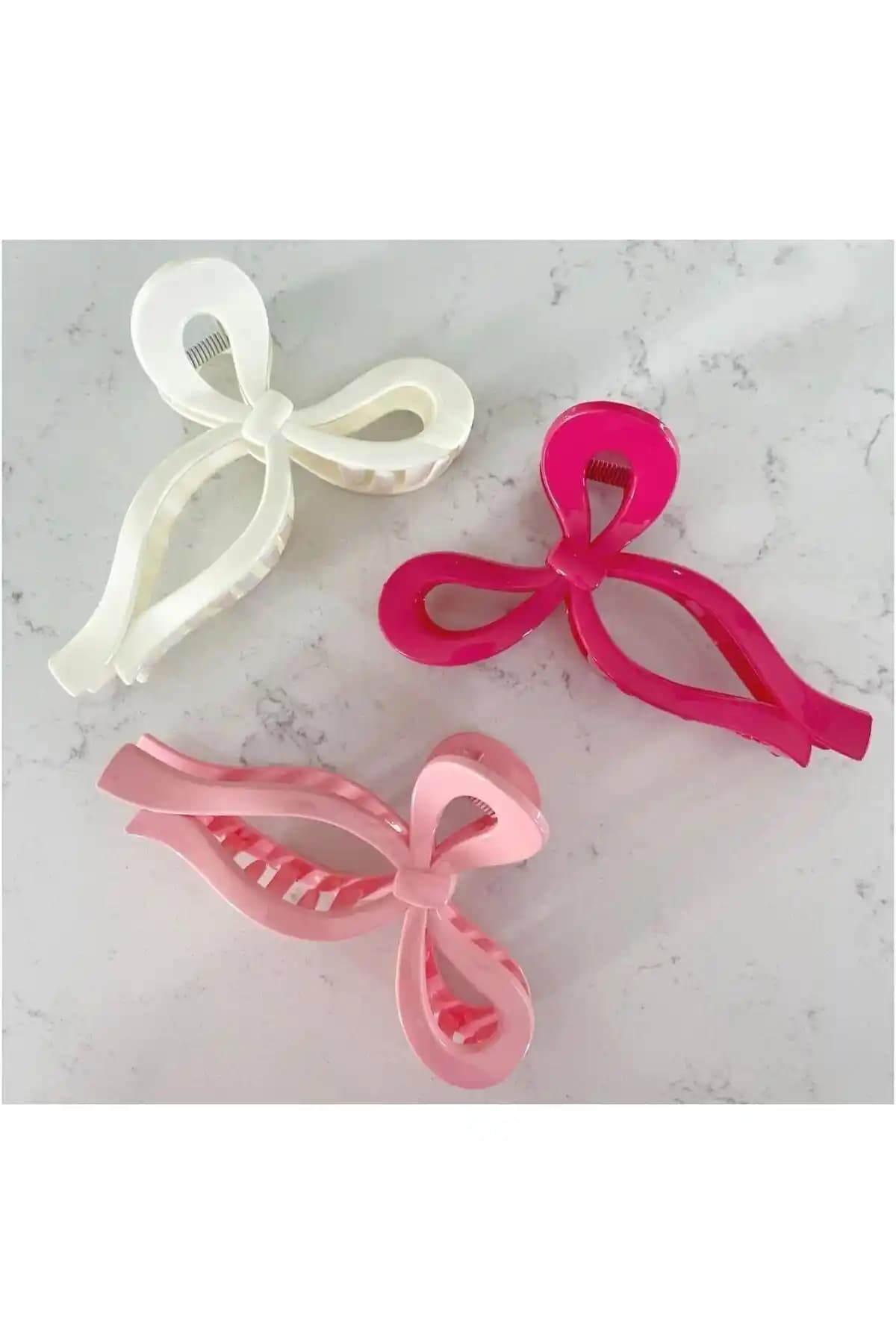 Monalisa pastel tonlarda büyük boy 3'lü fiyonk mandal toka seti kadınlar için şık ve dayanıklı saç aksesuarı