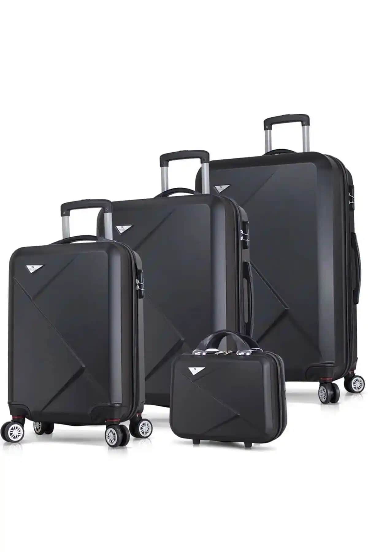My Valice Diamond Abs Kabin ve Orta Büyük Valiz Seti Siyah Modern Tasarım Güçlü ve Hafif Seyahat Çözümü