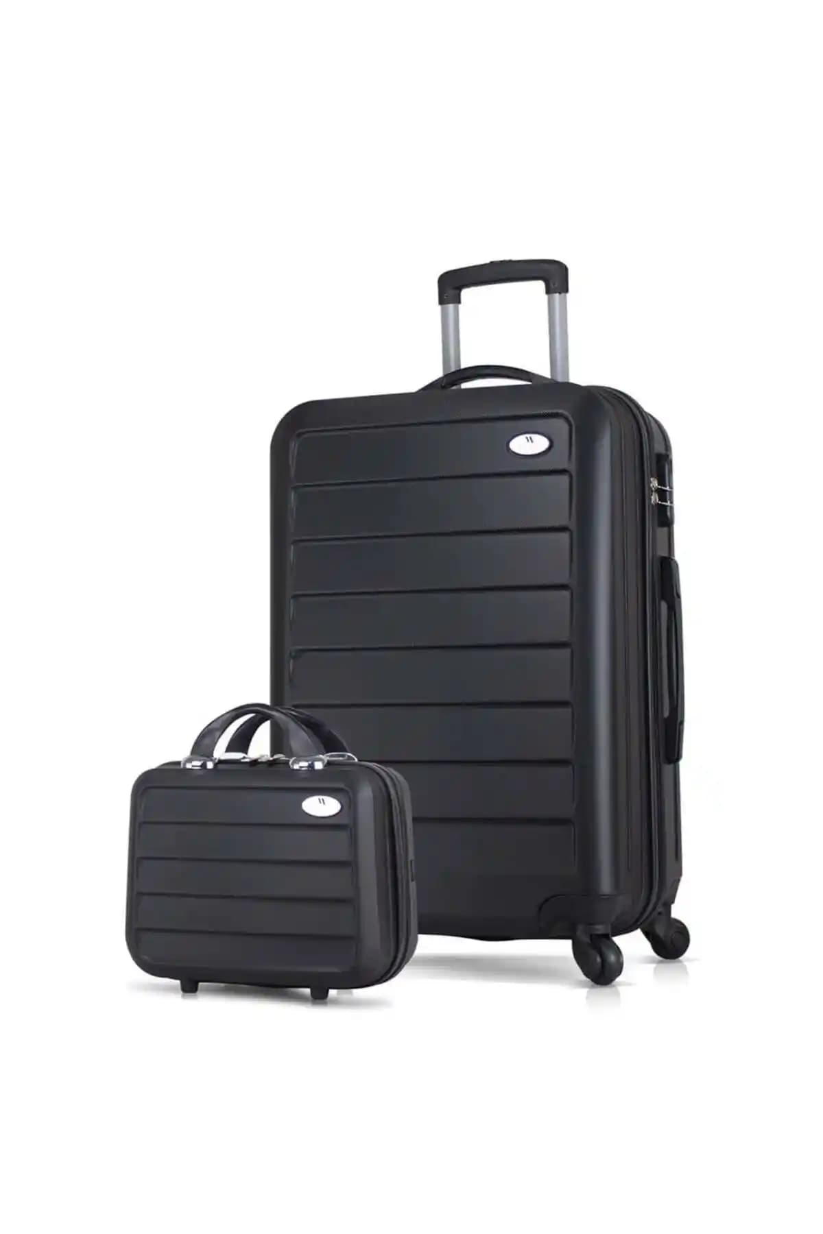 My Valice Ruby Abs Orta ve Makyaj Boy Siyah 2'li Valiz Seti: Dayanıklı ve Şık Seyahat Arkadaşı