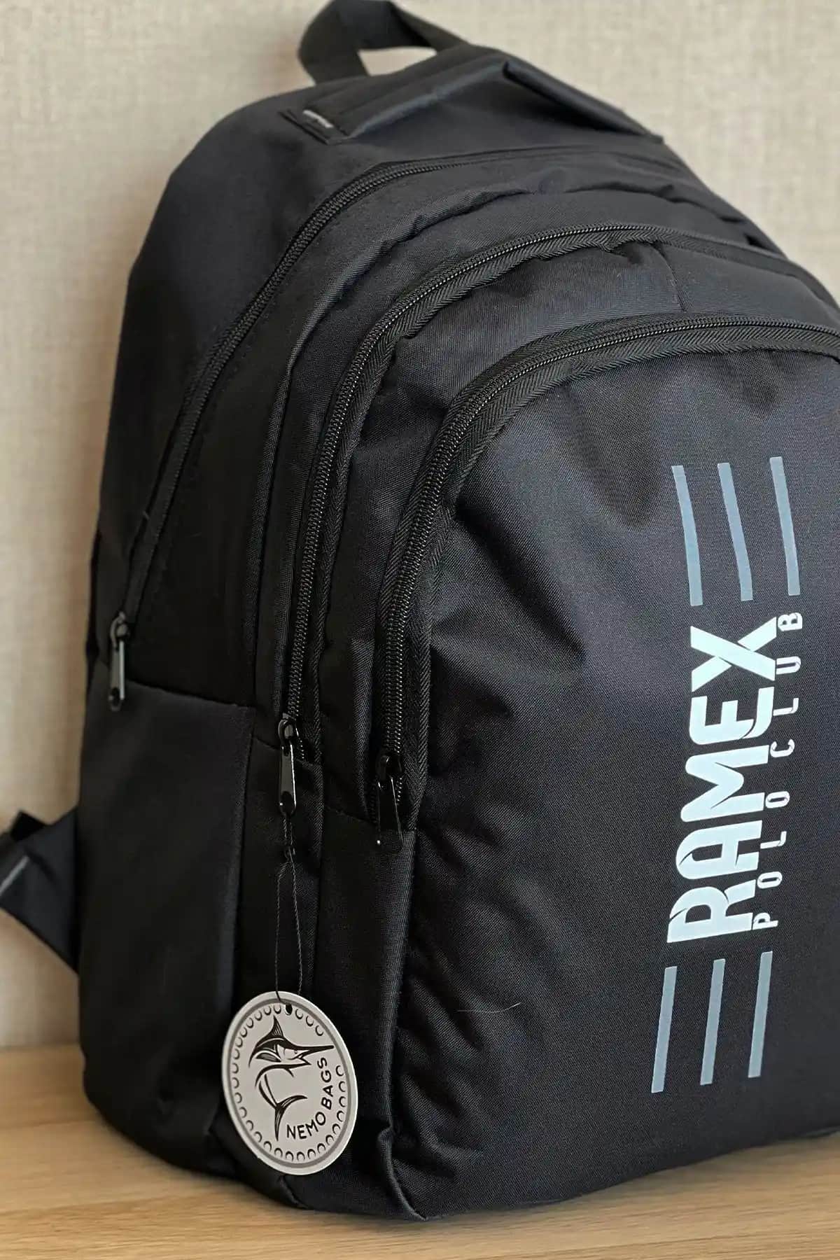 NEMO GROUP Büyük Boy Unisex Siyah Su Geçirmez Laptop ve Günlük Kullanım Çantası