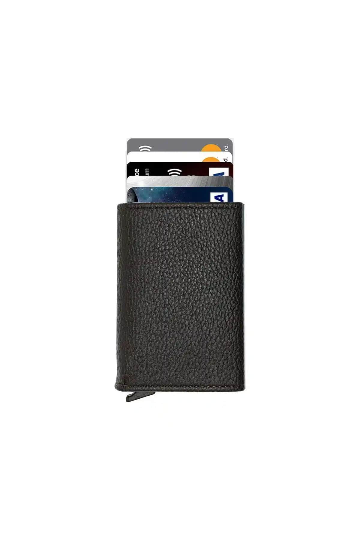 Newon Unisex Otomatik Mekanizmalı Suni Deri Cüzdan Modern ve Güvenli Tasarım