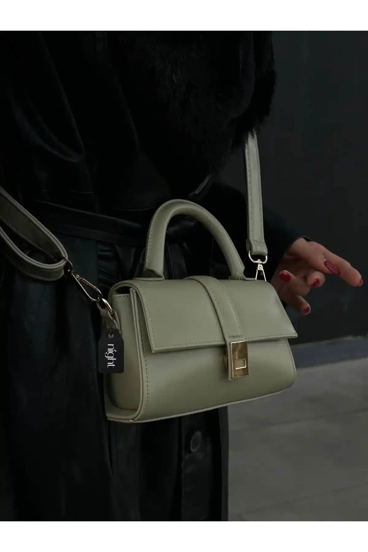 Night Paula Çağla Yeşili Kadın El ve Omuz Çantası Modern ve Şık Tasarım