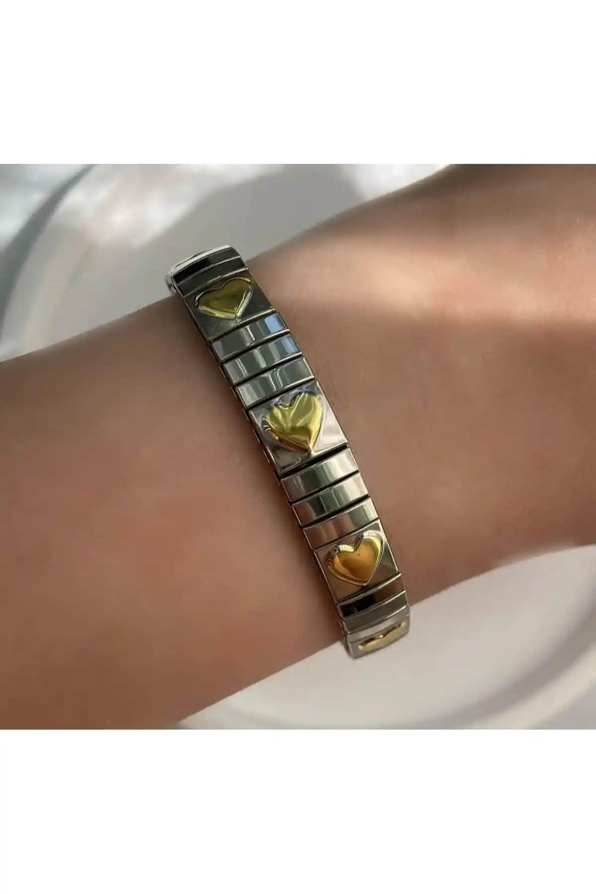 NİLLS STORE İthal Çelik Kalp Charmlı Bileklik: Zarafet ve Dayanıklılık İçin Ideal Seçenek