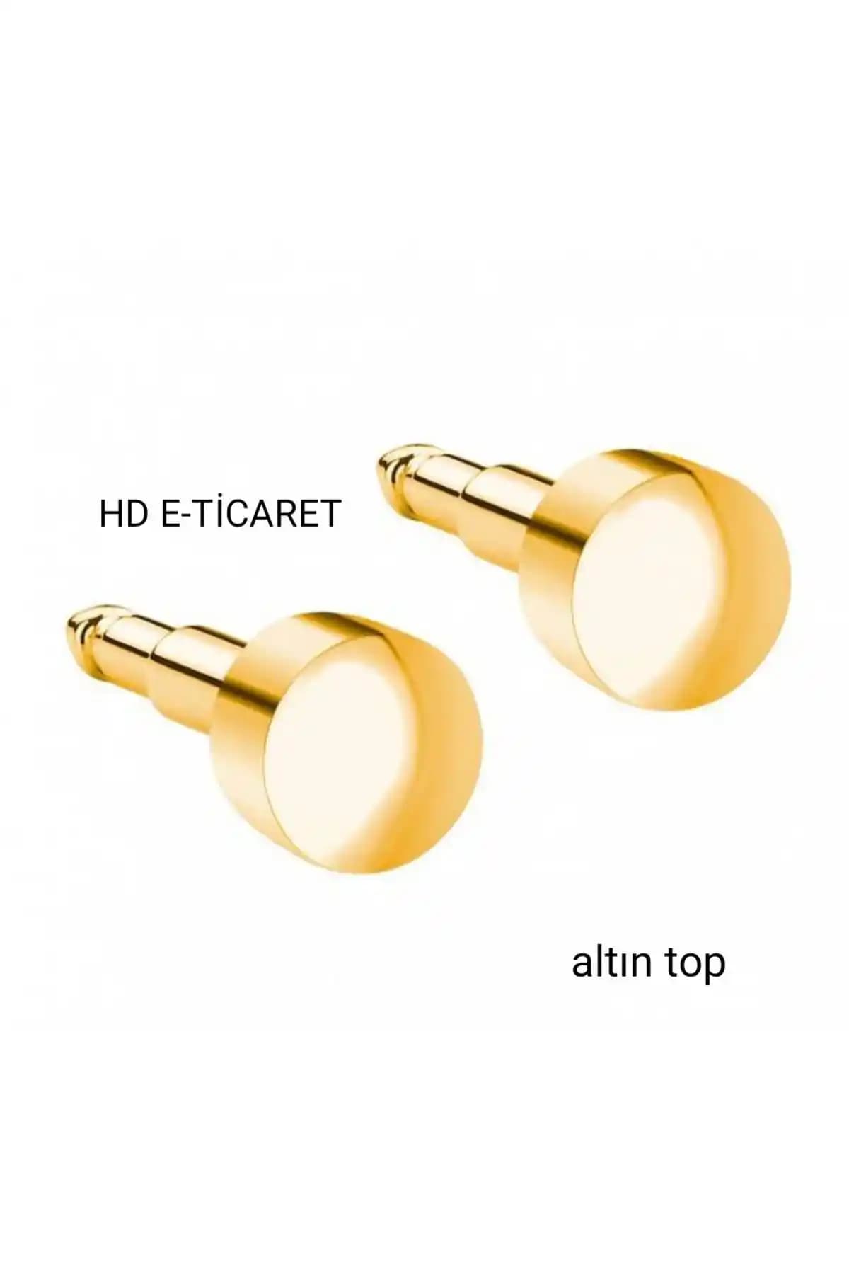 Nina Altın Top Kulak Delme Küpesi Günlük Kullanım İçin Zarif ve Güvenilir Tasarım